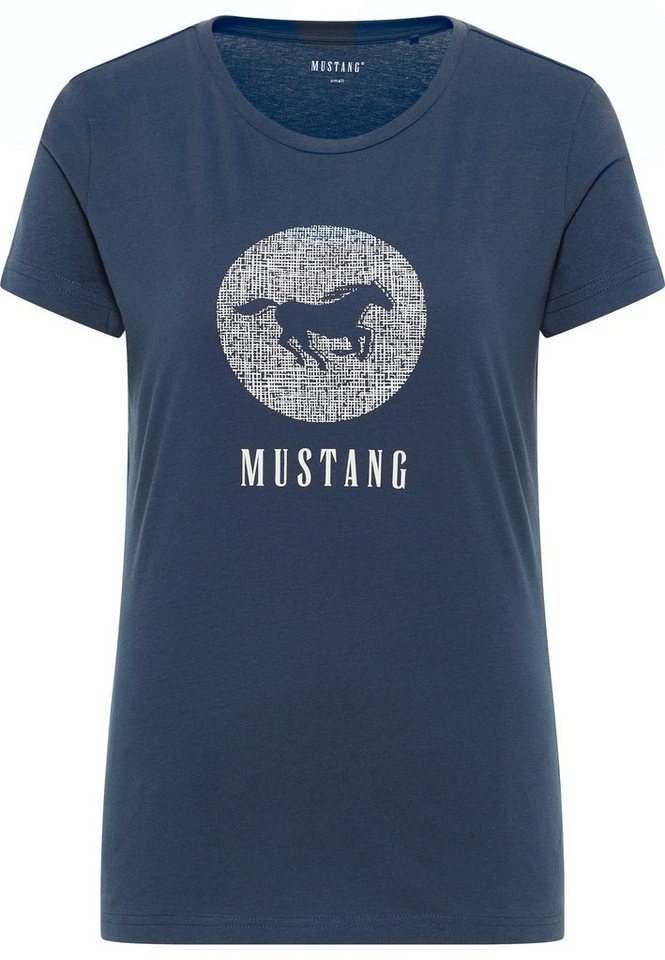 Print-Shirt, T-Shirt Mustang MUSTANG Bedrucktes Kurzarmshirt