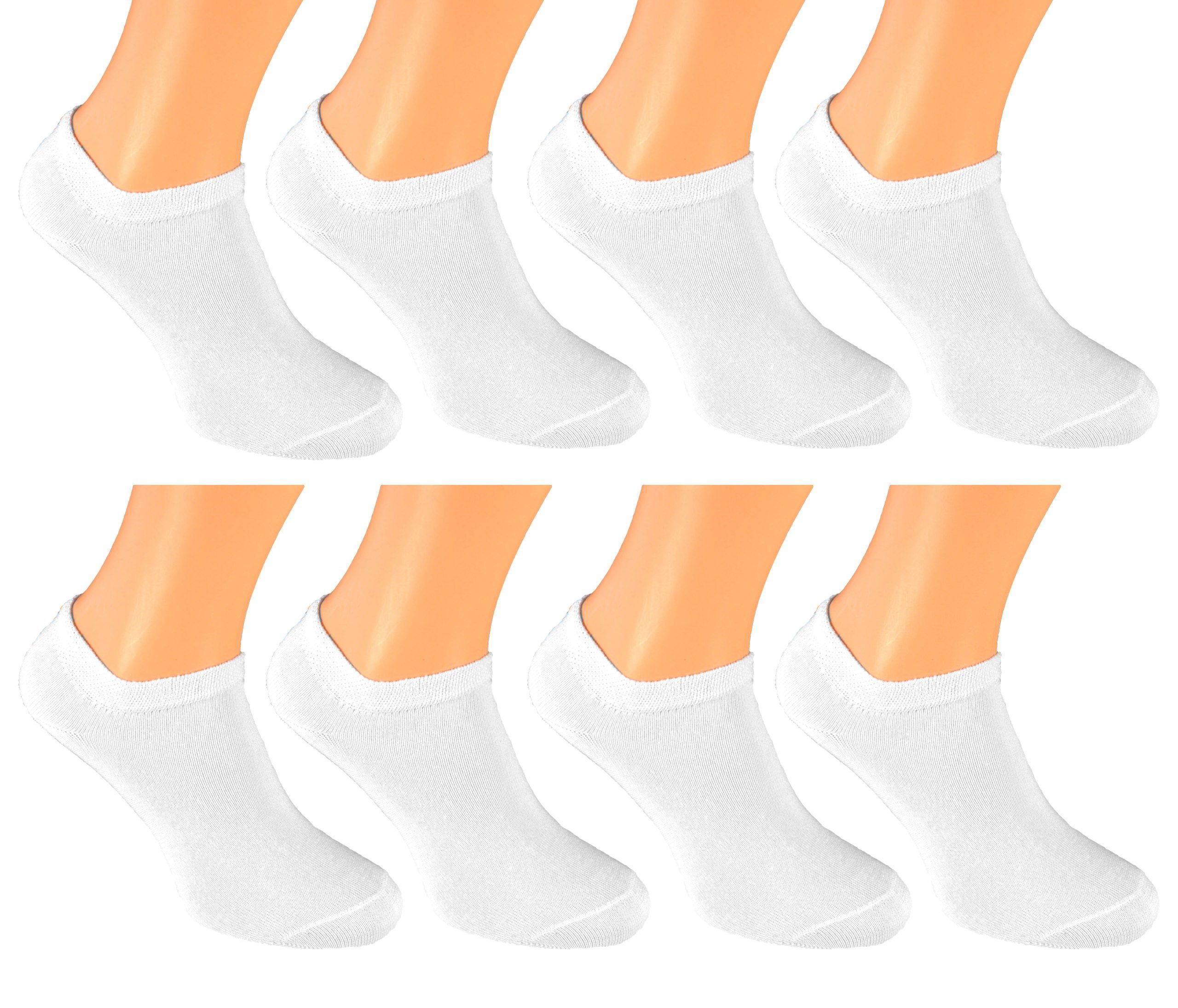 Cocain underwear Sneakersocken 8 Paar Sneaker Socken Marke Füsslinge Söckchen für Damen Baumwolle (8-Paar) verschiedene Modelle weiß