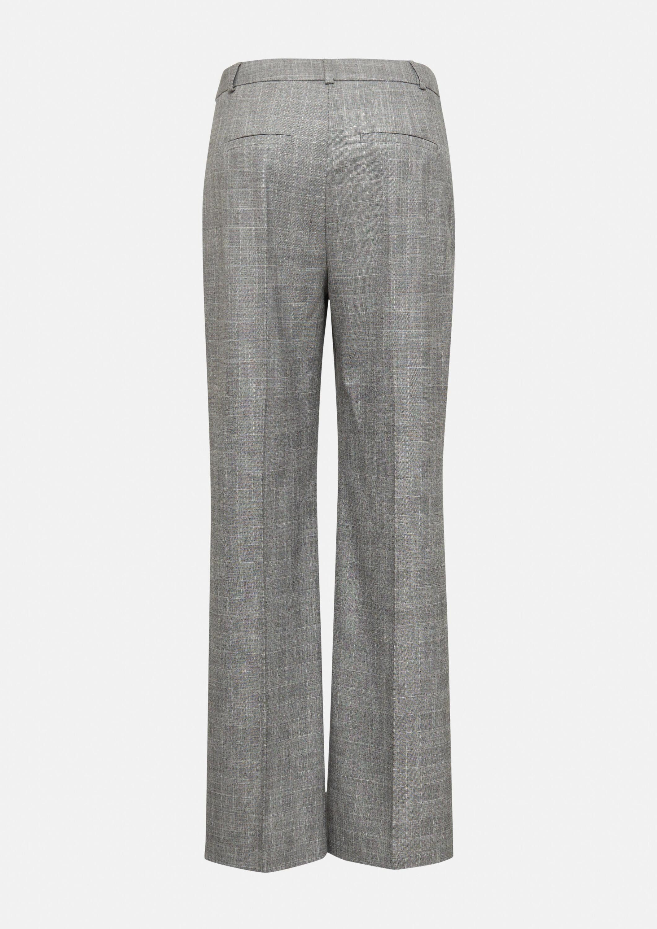 comma Chinos Hose Gemusterte Hose mit Wide Leg