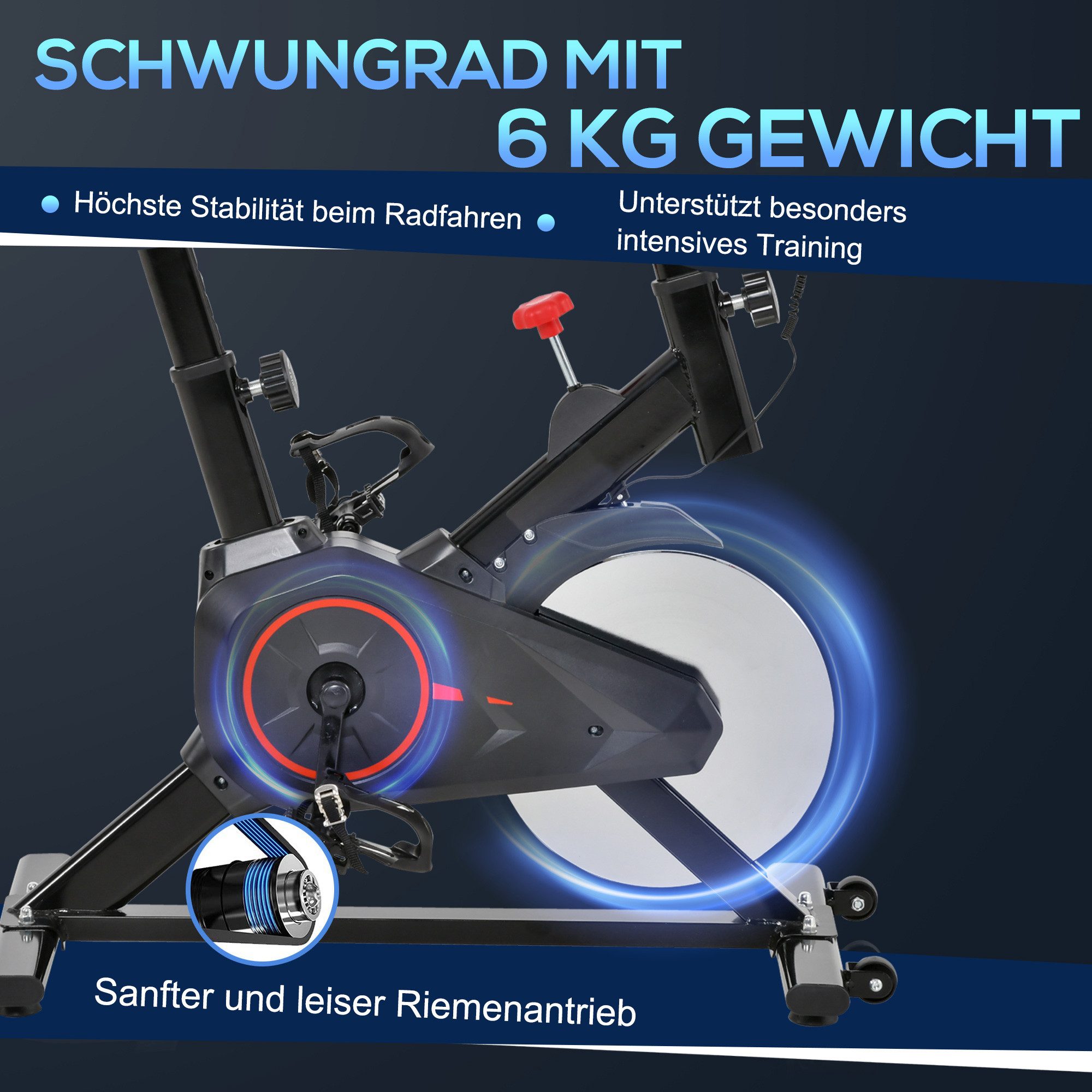 UMAY Heimtrainer Indoor Fahrradtrainer Cycling Bike Trainer Home Gym (Fitness Fahrrad 85 x 46 x 114 cm)
