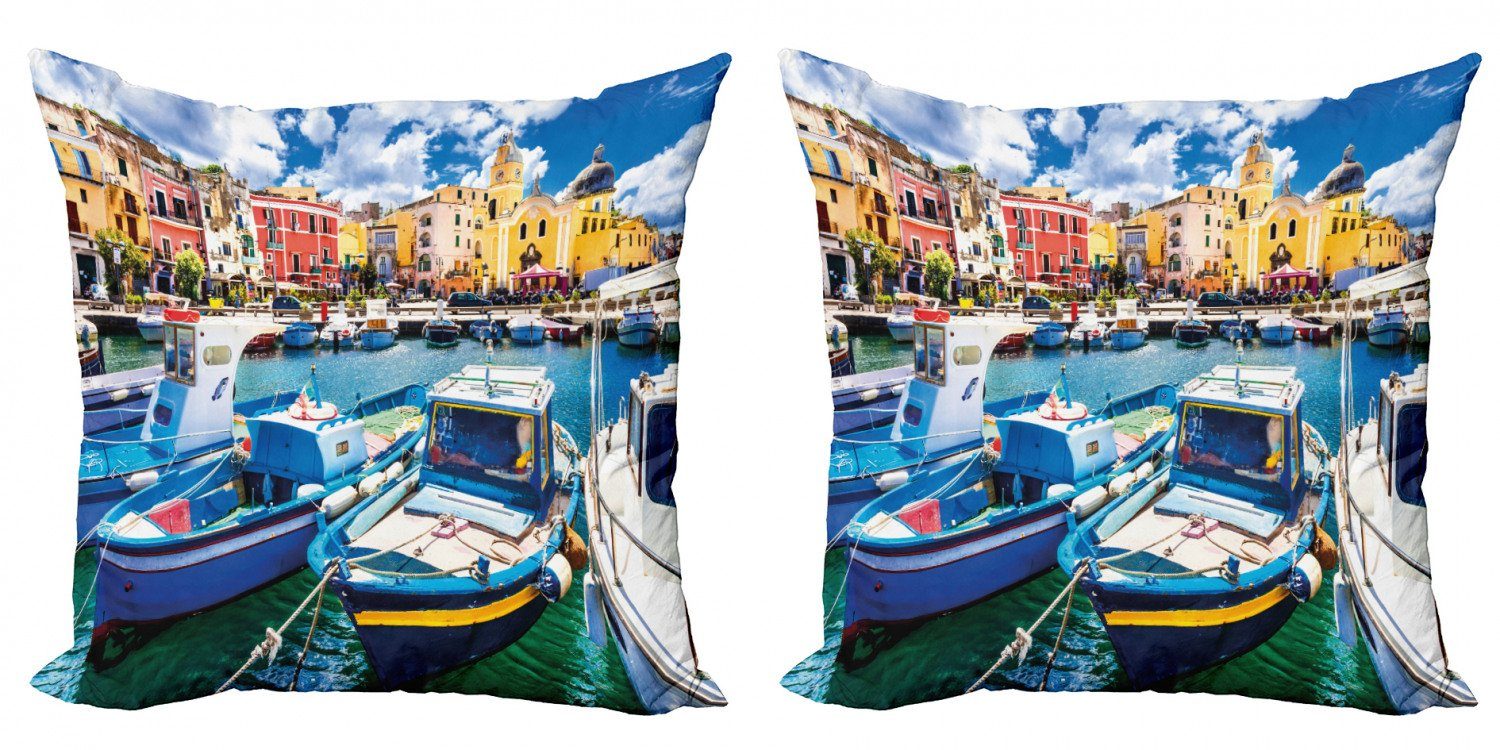 Kissenbezüge Modern Accent Doppelseitiger Digitaldruck, Insel Procida (2 Abakuhaus Bunte Stück), Italien