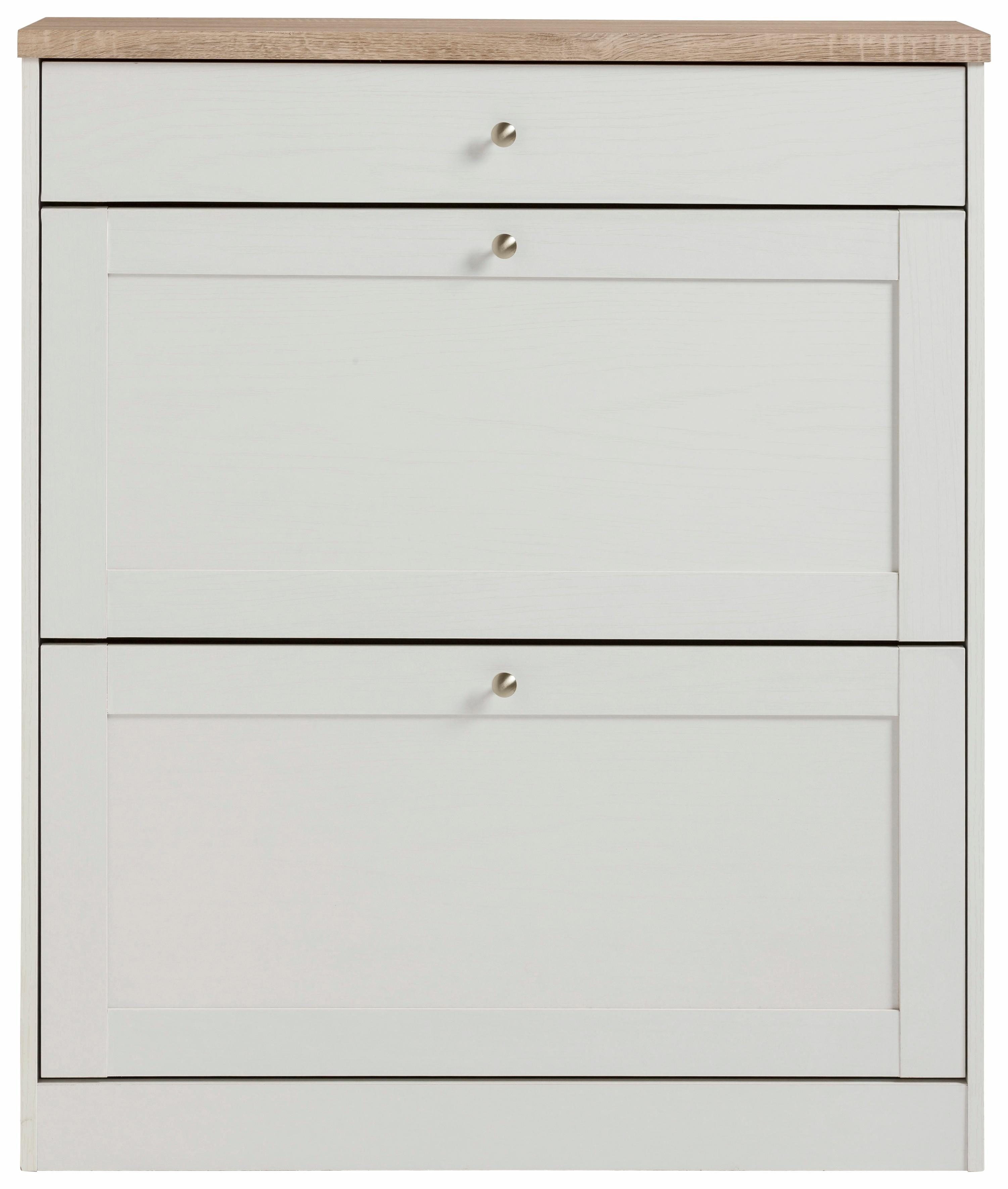 OTTO home Schuhschrank Heide Breite 90cm, mit Schubkasten, 2 Klappen und Facettenfront, Höhe 103cm – Bild 4 von 5
