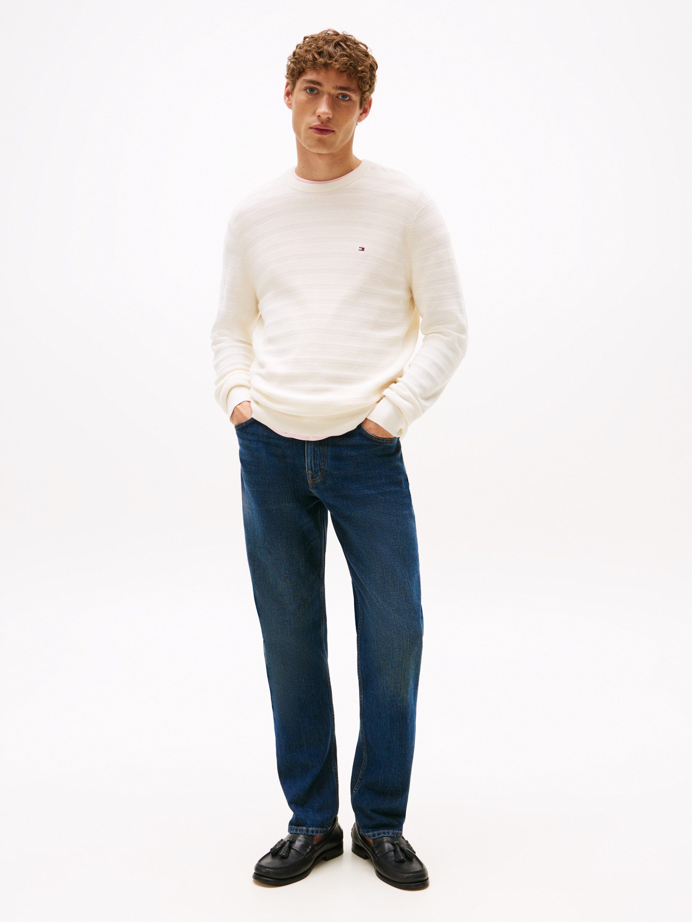 Tommy Hilfiger Rundhalspullover STRIPE STRUCTURE regular günstig online kaufen
