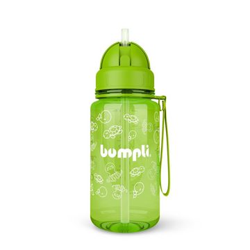 bumpli® Trinkflasche Kinder Trinkflasche 350ml +Strohhalmdeckel, Wasserflasche, BPA-frei, auslaufsicher, spülmaschinenfest, Trageschlaufe, Fruchtsieb