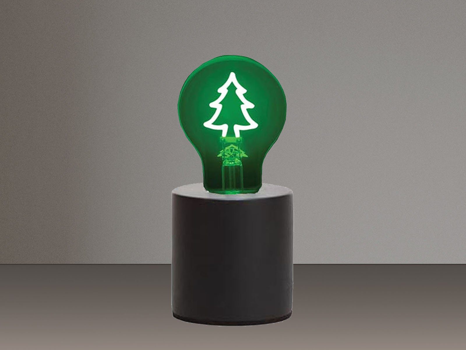 kleine Tischlampe ausgefallene LED wechselbar, Schwarz meineWunschleuchte Deko 19cm Dekolicht, zur LED Weihnachtsbeleuchtung, H:
