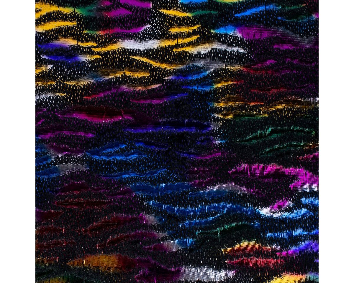 Thumbnail - SCHÖNER LEBEN. Stoff Faschingsstoff Fell Tiger Regenbogenfarben schwarz bunt 1,5m Breite