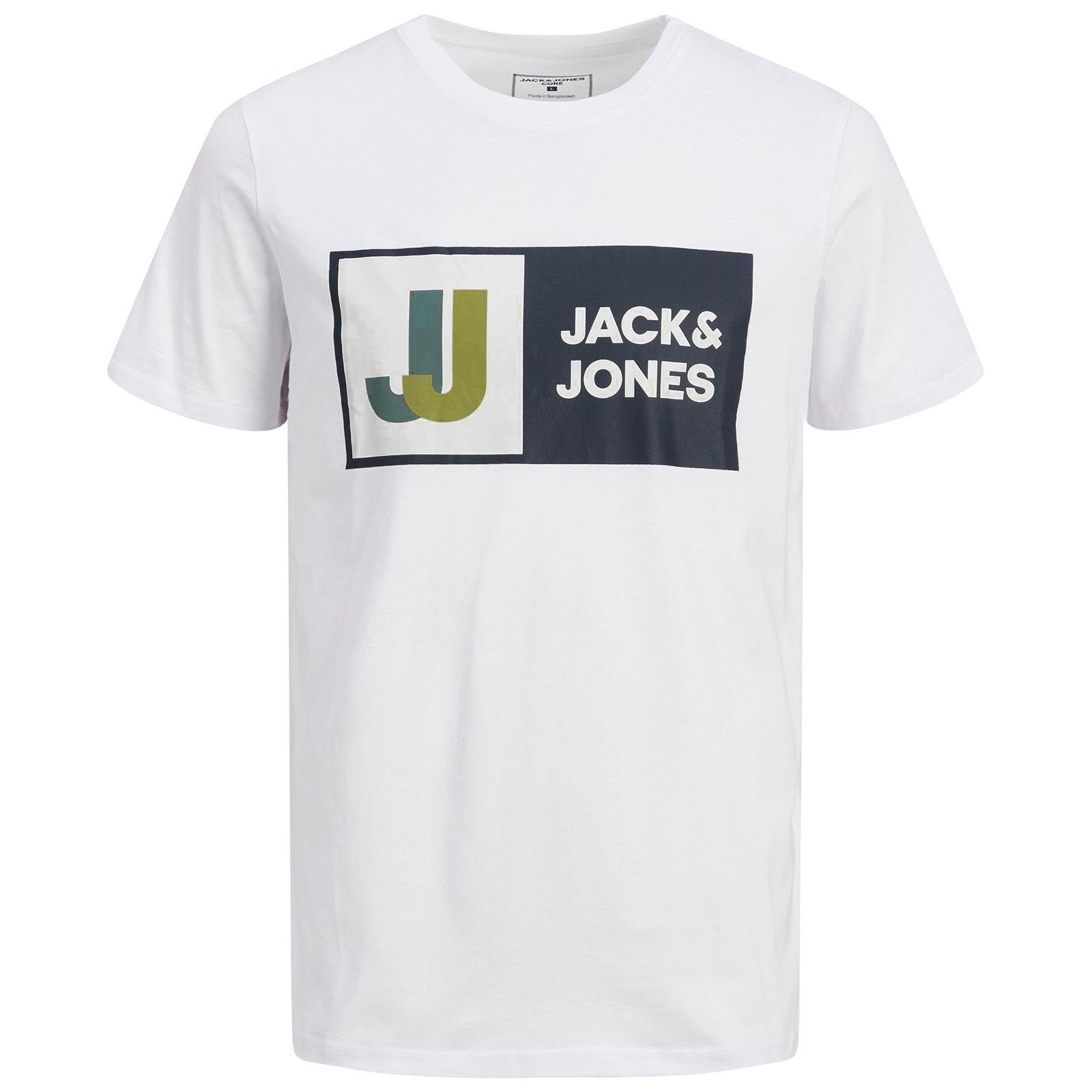 Jack & Jones Rundhalsshirt »Große Größen Herren T-Shirt weiß modischer  Logo-Brustdruck Jack&Jones« online kaufen | OTTO