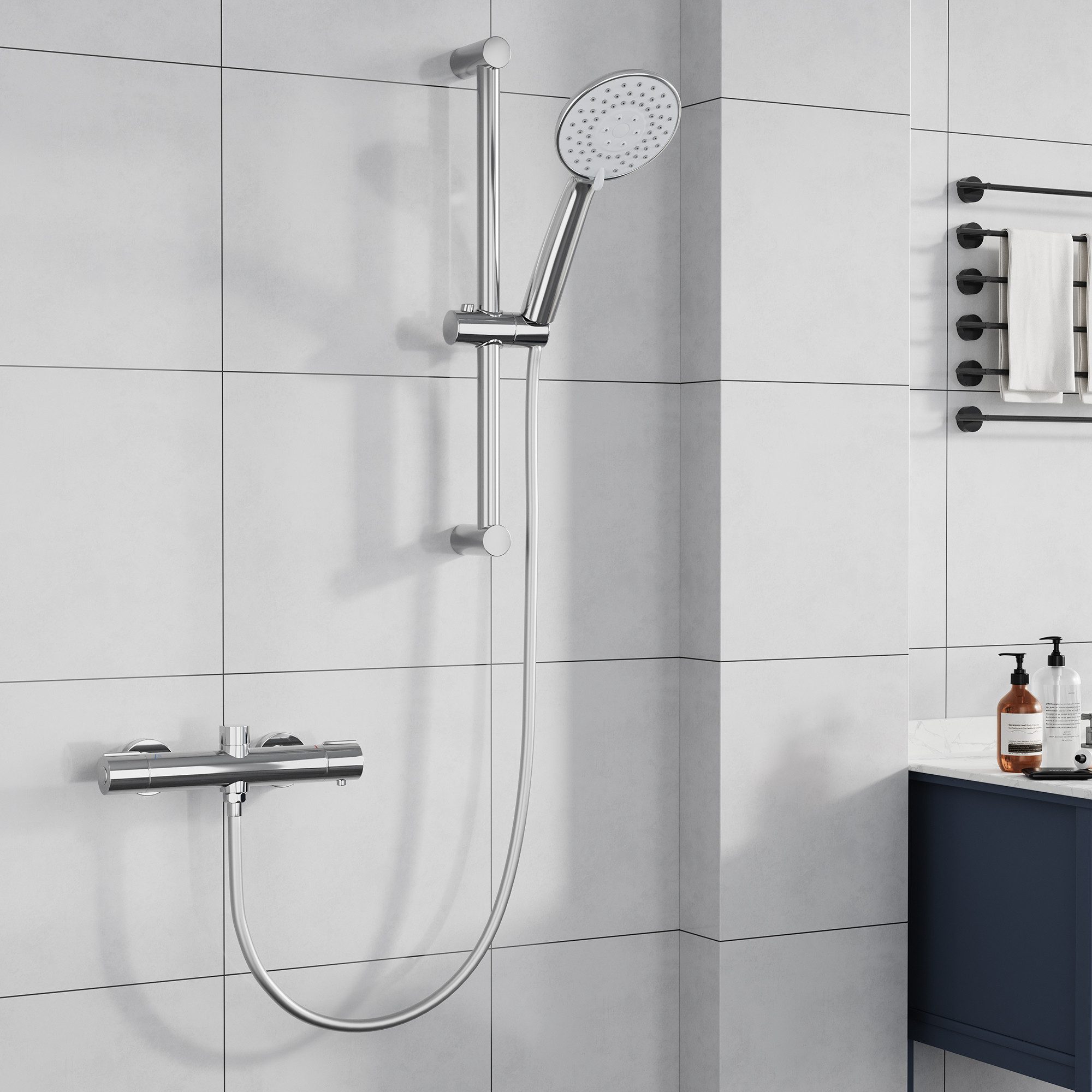 GarveeMore Brausegarnitur Duschsystem mit Thermostat 38℃ Duschset Regendusc günstig online kaufen