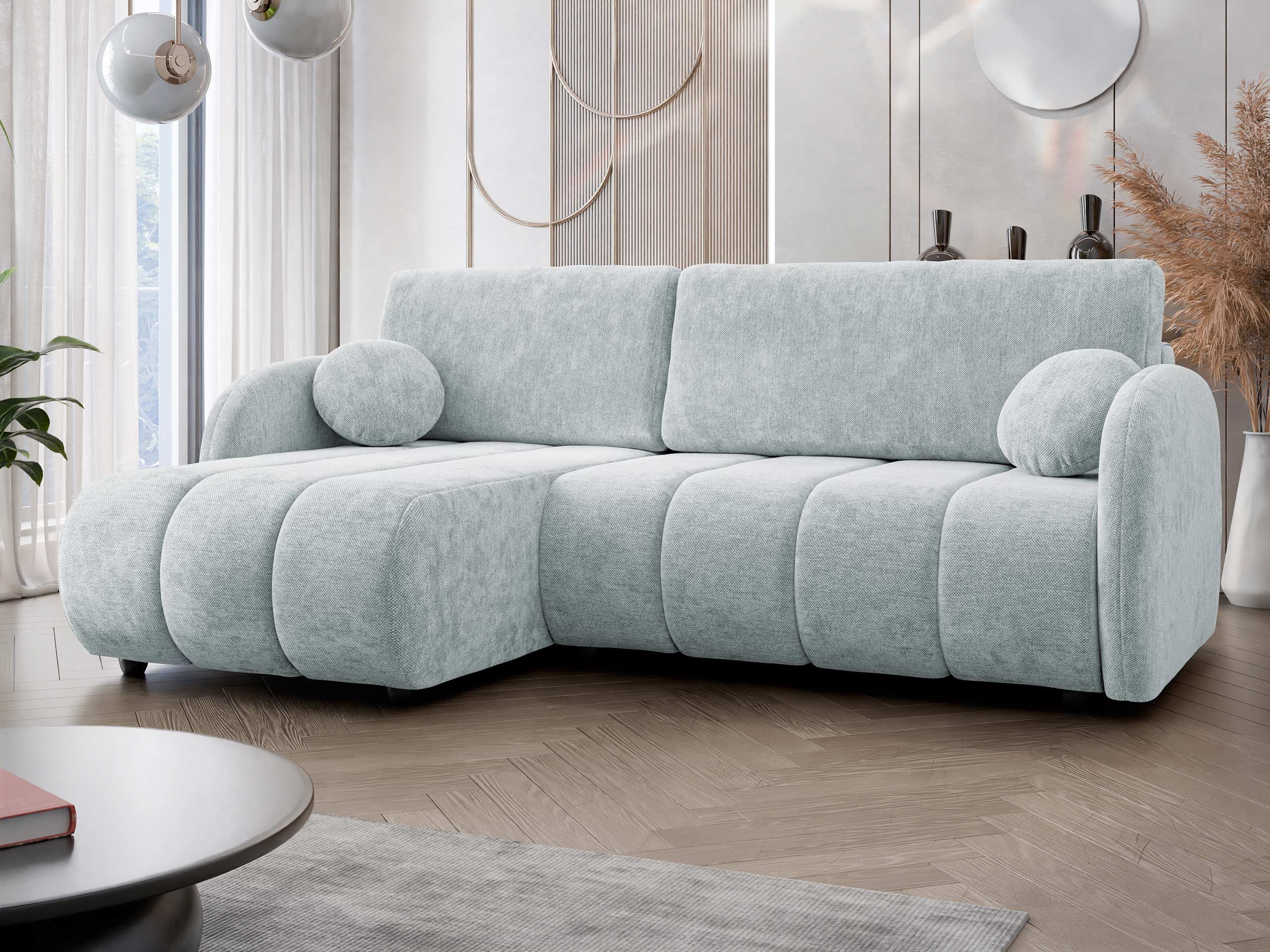 MIRJAN24 Ecksofa Zara 2rLC, mit Bettkasten und Schlaffunktion, L-Form, 233x160x88 cm