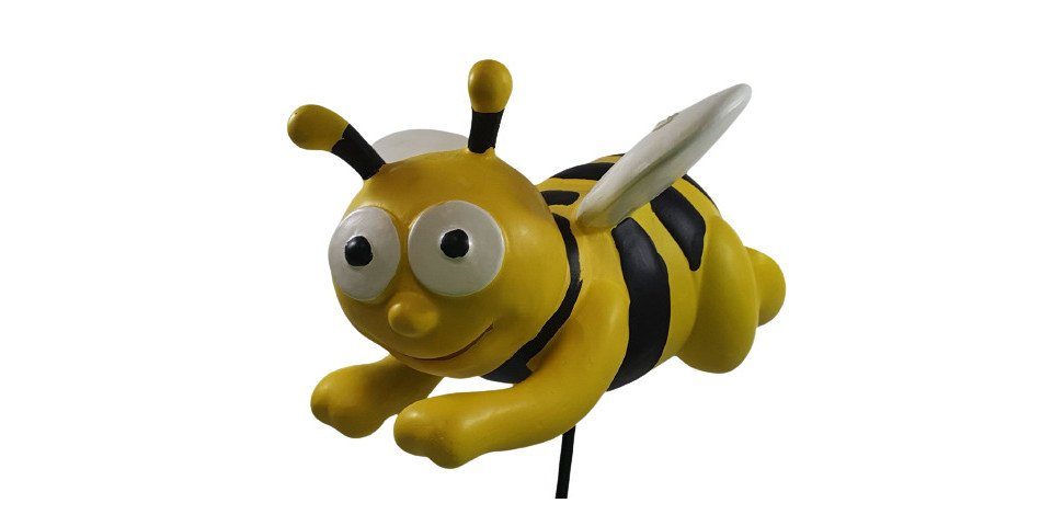 dekojohnson Dekofigur lustige Deko-Biene liegend auf einem Blatt 16x13cm