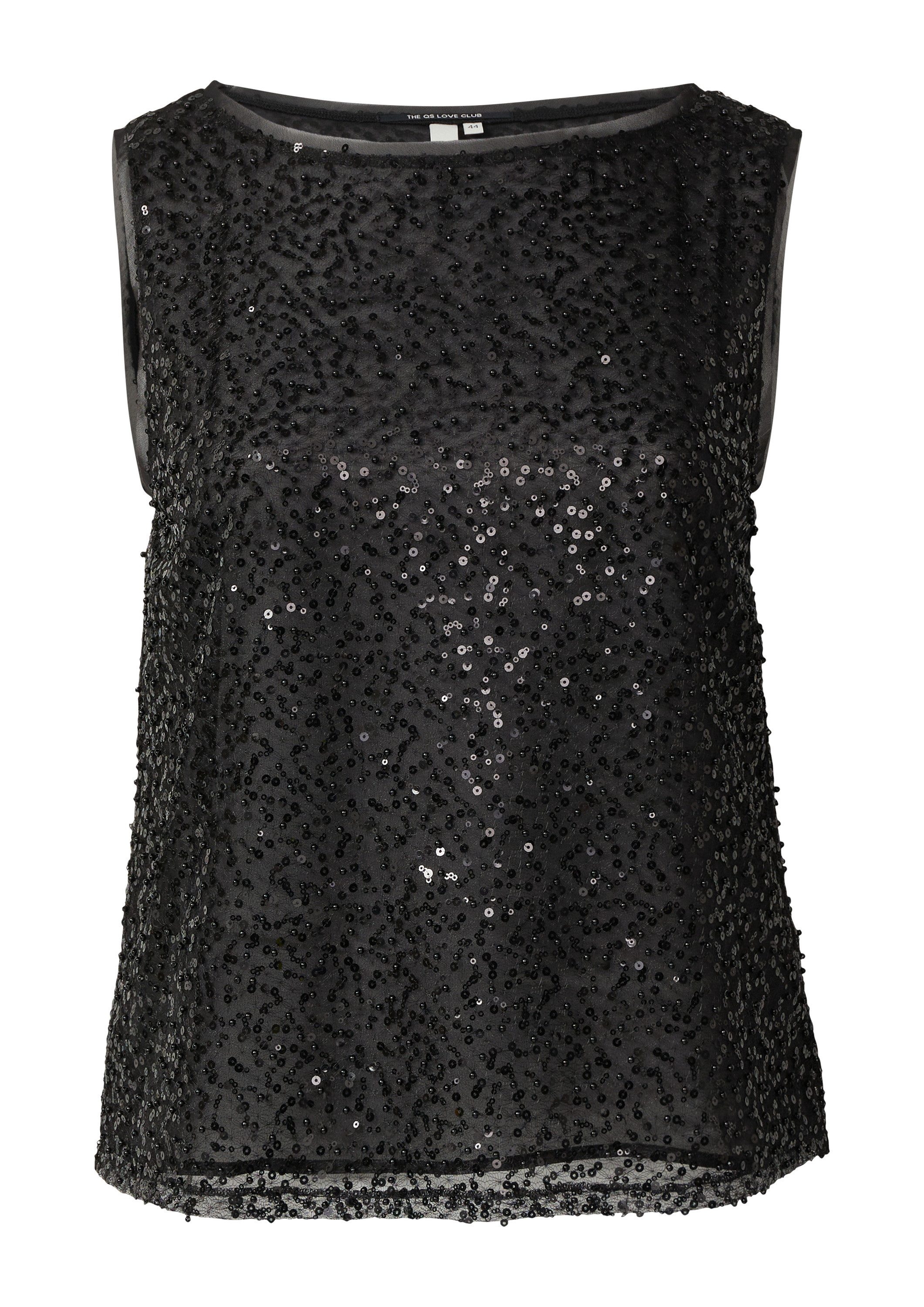 QS Blusentop Bluse Blusentop mit Schmuckdetails günstig online kaufen