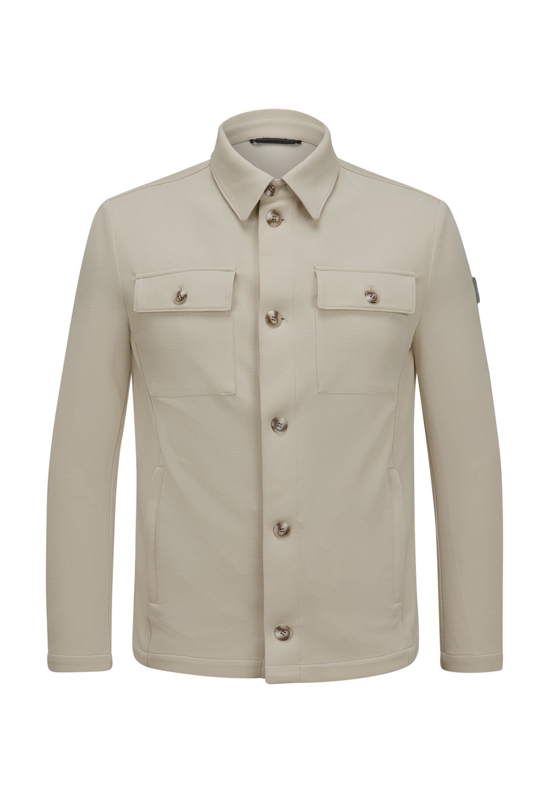 Milestone Hemdjacke MSOhio Herren Overshirt Übergangsjacke klassisch mit Logo Badge