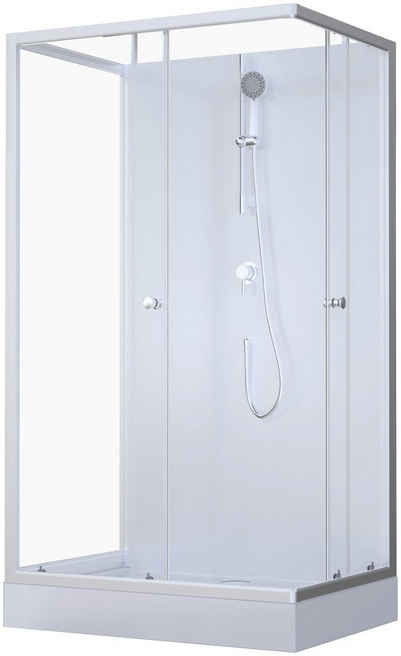 Marwell Komplettdusche »White Dream«, BxT: 110x80 cm, Einscheibensicherheitsglas, inkl. Armaturen