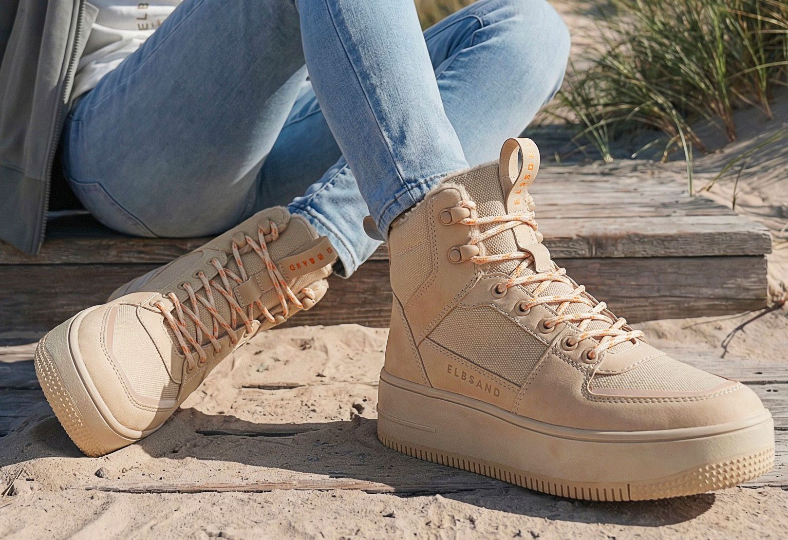 Elbsand Freizeitschuh, Halbschuh, High Top Sneaker, Turnschuh, Schnürschuh Sneaker NEU mit wärmendem Futter und wasserabweisender Comfortex-Klimamembran