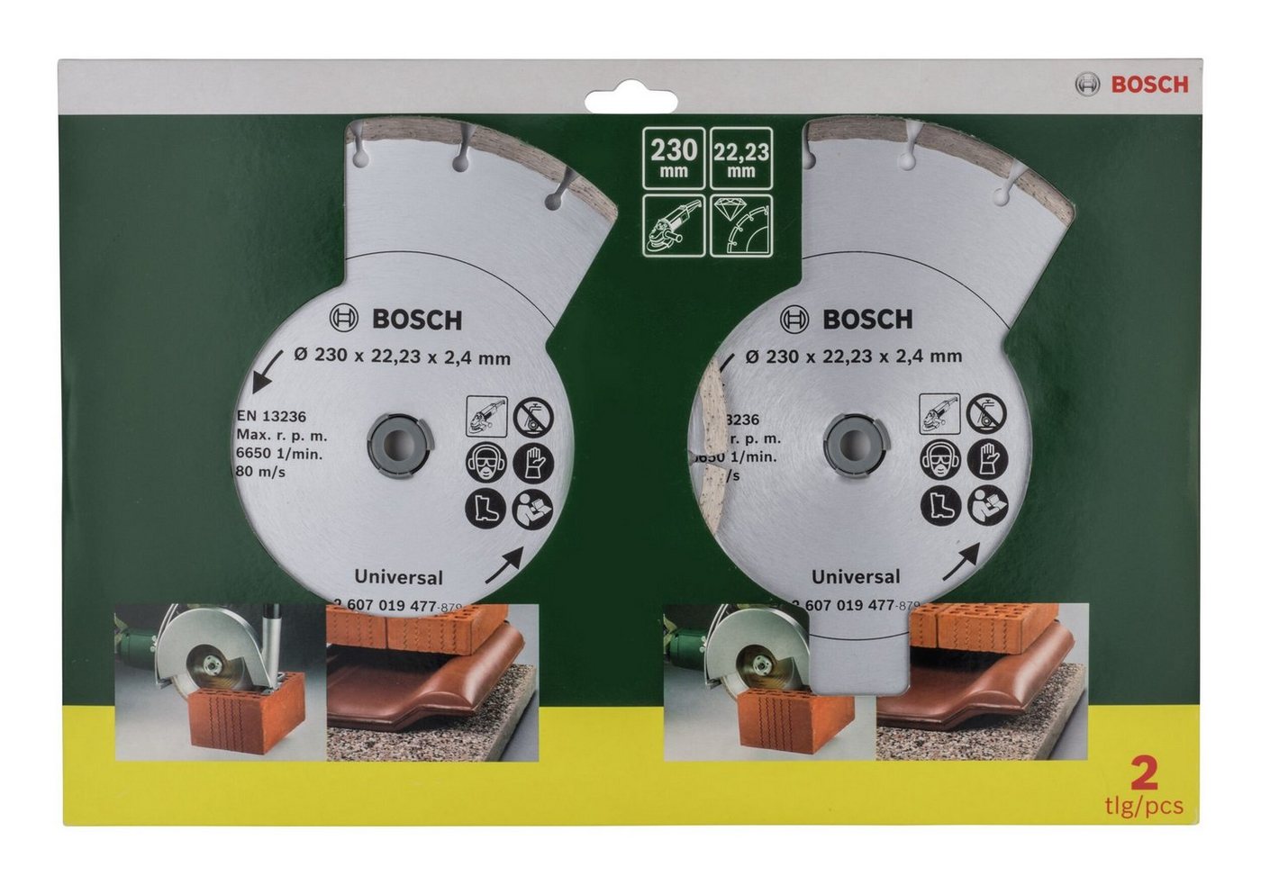 Thumbnail - BOSCH Trennscheibe, (2 Stück), Für Baumaterial Diamanttrennscheibe - 230 mm - 2er-Pack