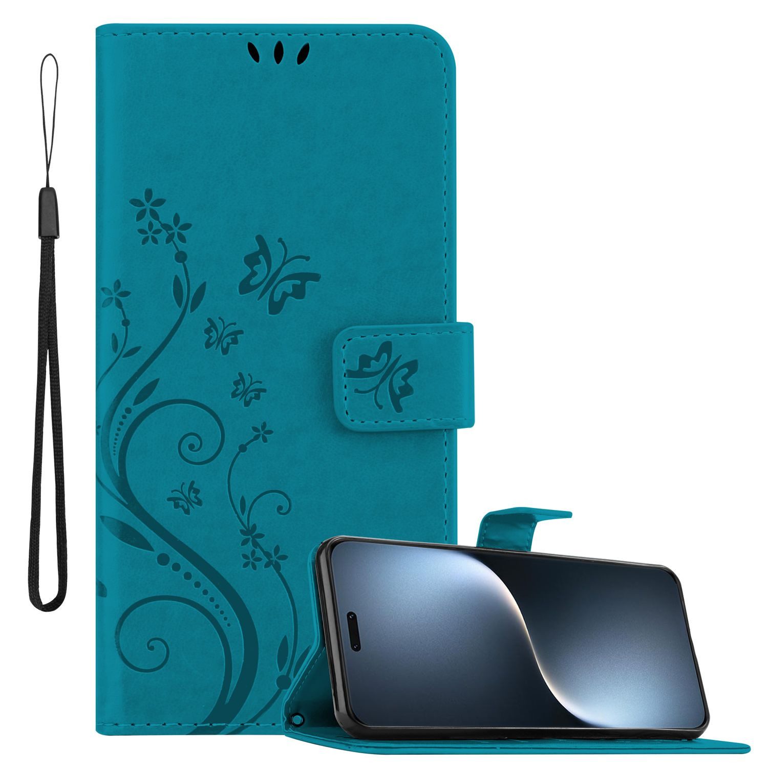 Cadorabo Handyhülle für Honor Magic 7 Pro Hülle Honor Magic 7 Pro, Hülle Schutzhülle Blumen Flower mit Standfunktion Kartenfach Magnet