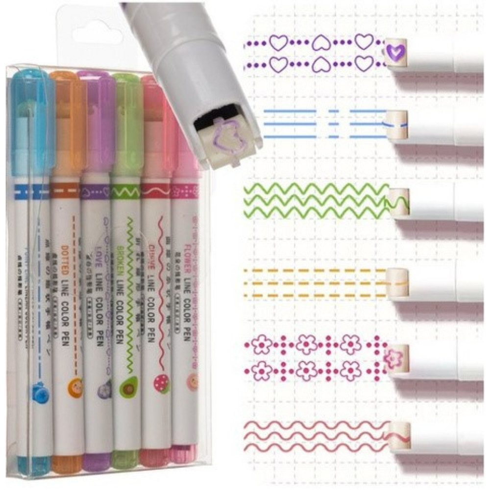 MAALEO Dekorierstift Schablonenstift Stift (Spar-Set, 6-tlg., benutzerfreundlich) Kombinieren Sie kreatives Spielen mit der Entwicklung