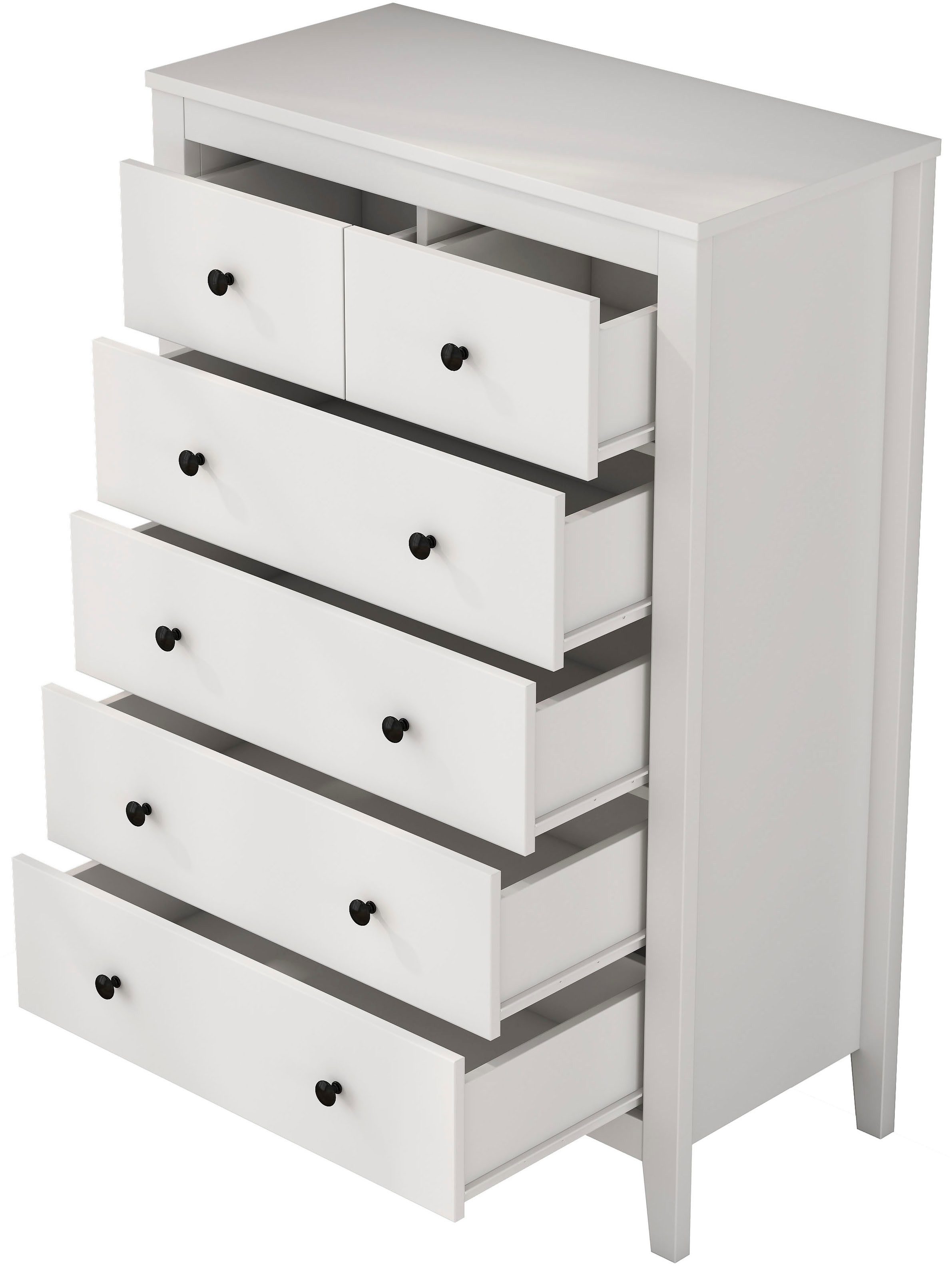 OTTO home Kommode Avelin, Melaminoberfläche, schwarze Metallgriffe, Breite 80 cm