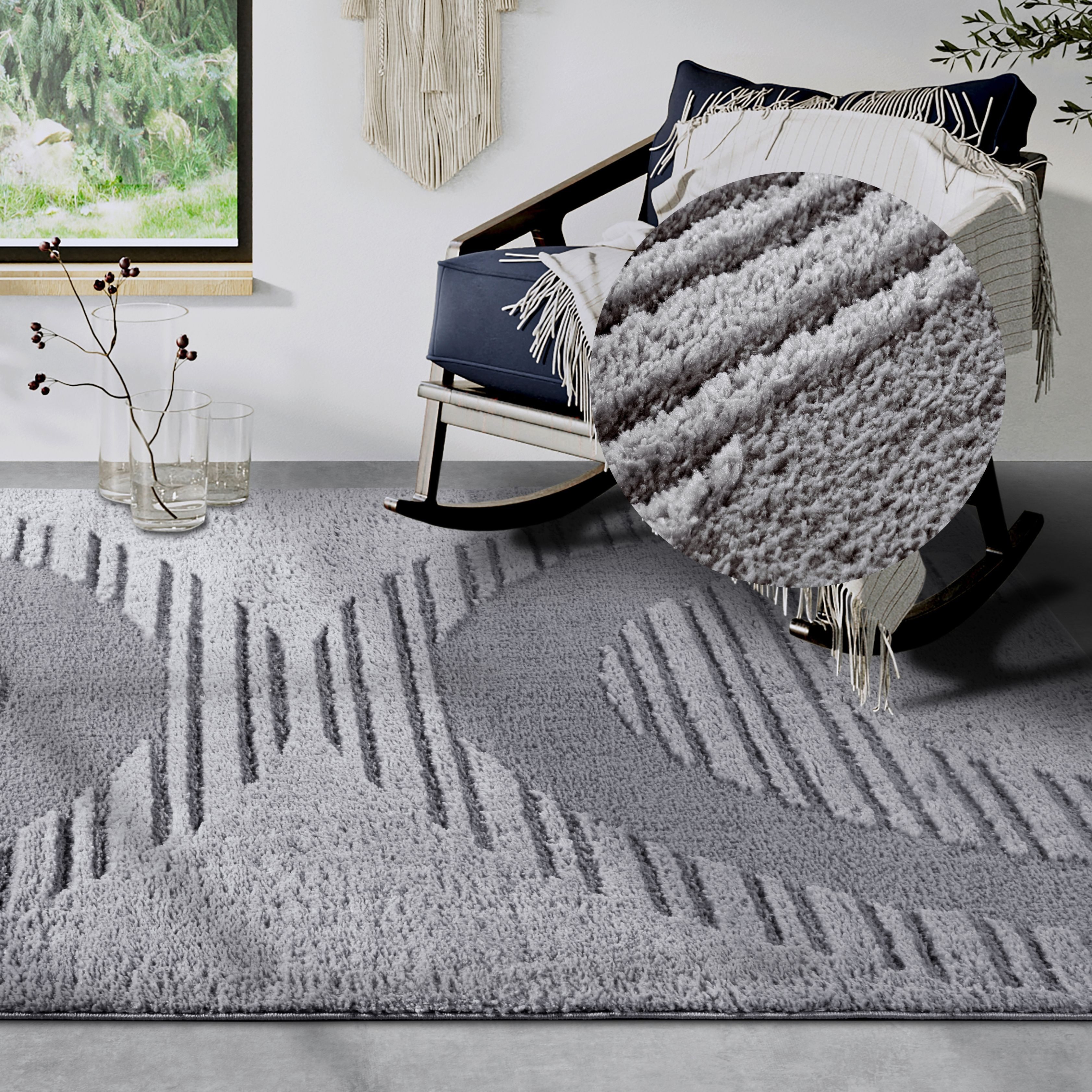 ELLE DECORATION Designteppich Bartoux, rechteckig, Höhe: 18 mm, Hochflor, Shaggy, Läufer, weich, Langflor, modern, Hoch Tief Effekt
