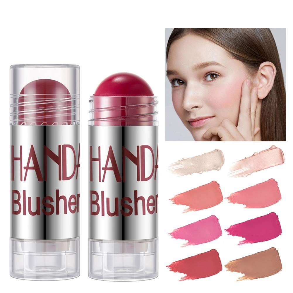 Trimmen Haiaveng Rouge Cream Blush Dunkle und Stimmungsaufhellendes Wangen Stick Rouge Pen, Feuchtigkeitsspendende, Highlighter & Make-up Pflaume Glanz- Rouge