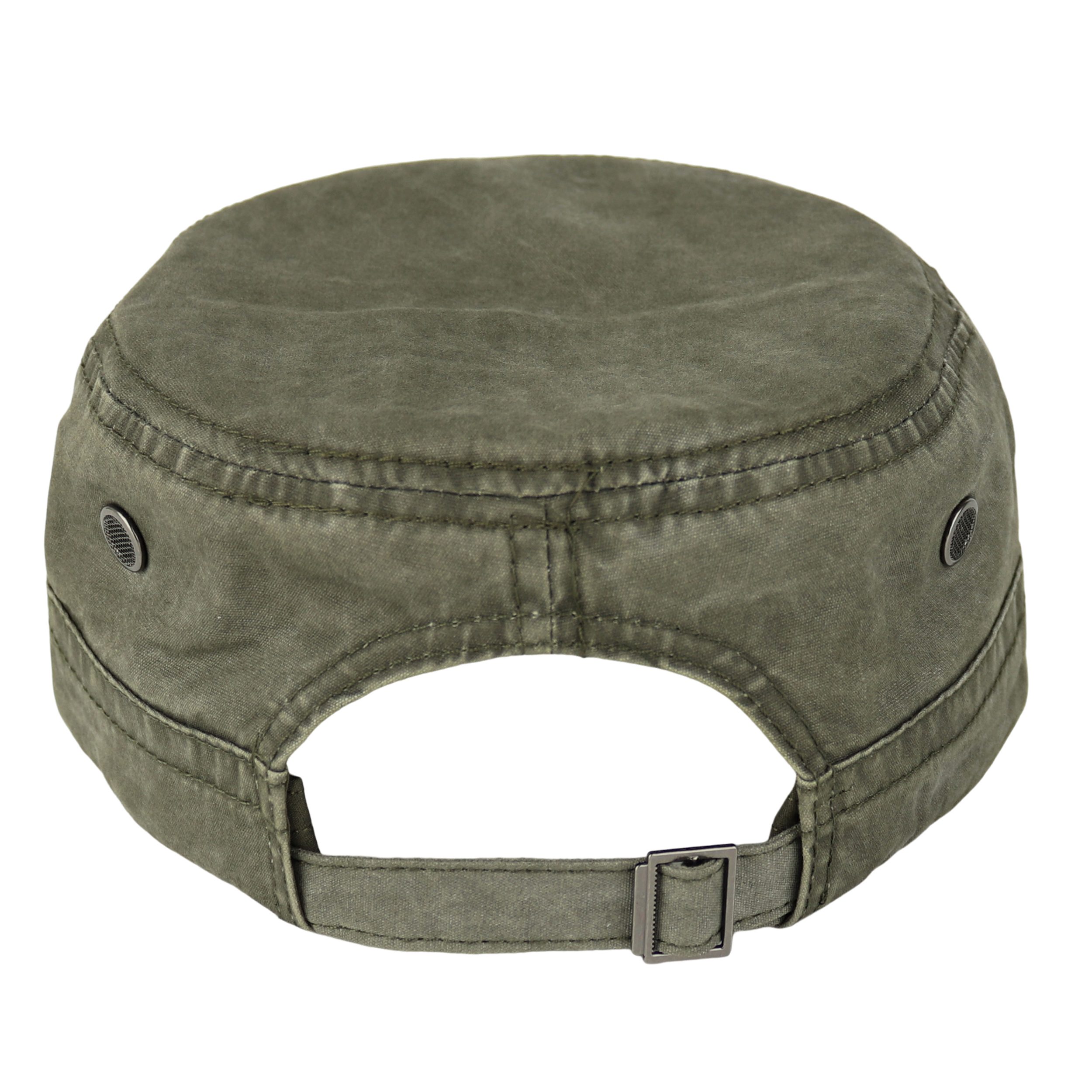 MIRROSI Army Cap Military Cap aus reinem Baumwolle mit Shirm used Look (Outdor Cap, Feldmütze, Kappe) Used Look, Atmungsaktiv, Einheitsgröße, Unisex, Damen Herren
