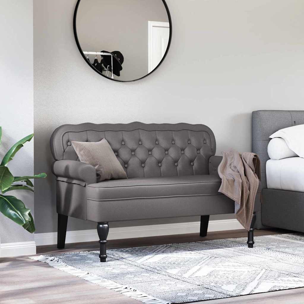 vidaXL Sitzbank Chesterfield Bank Grau 119,5 x 64,5 x 75 cm Kunstleder (1-St)