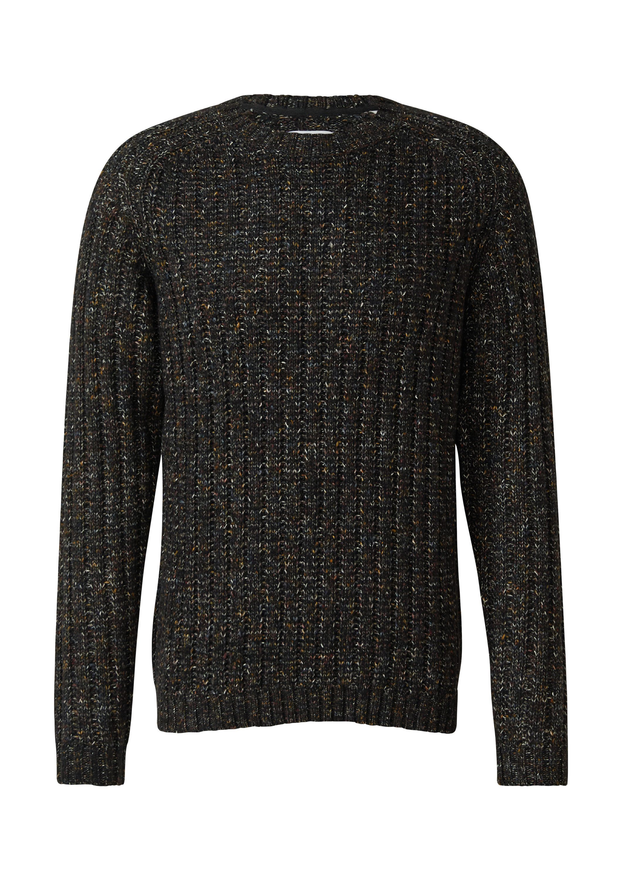 s.Oliver Longpullover Strickpullover Gerippter Multi-Colour-Strickpullover aus Baumwollmix