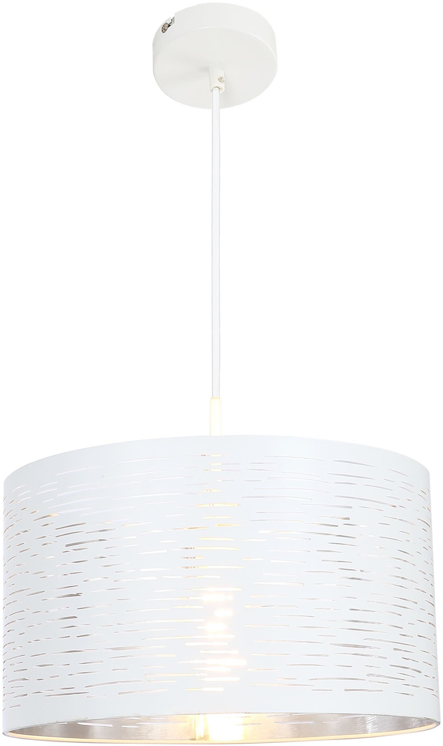 GLOBO LIGHTING Hängeleuchte BARCA, ohne Leuchtmittel, Hängelampe/Pendelleuchteß/ø: 380mm/Höhe kürzbar/weiß
