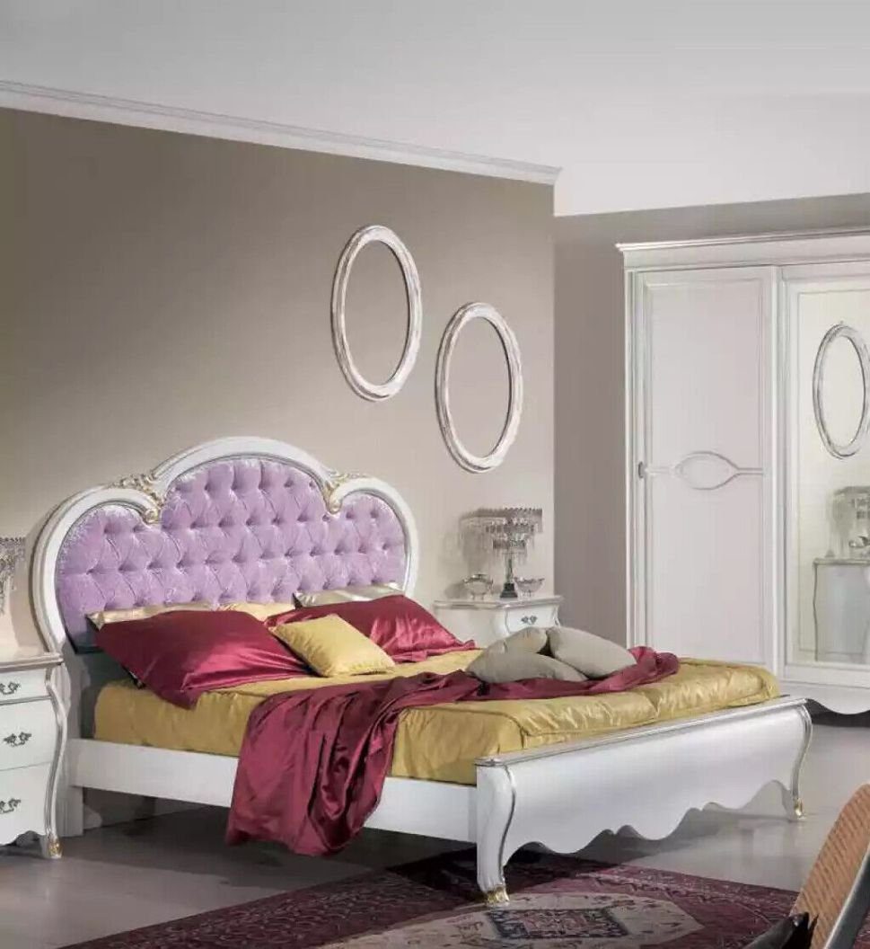 JVmoebel Bett Chesterfield Bettpolsterung Design Luxuriöse Holzmöbel Bett (1-tlg., Nur Bett), Made in Italy