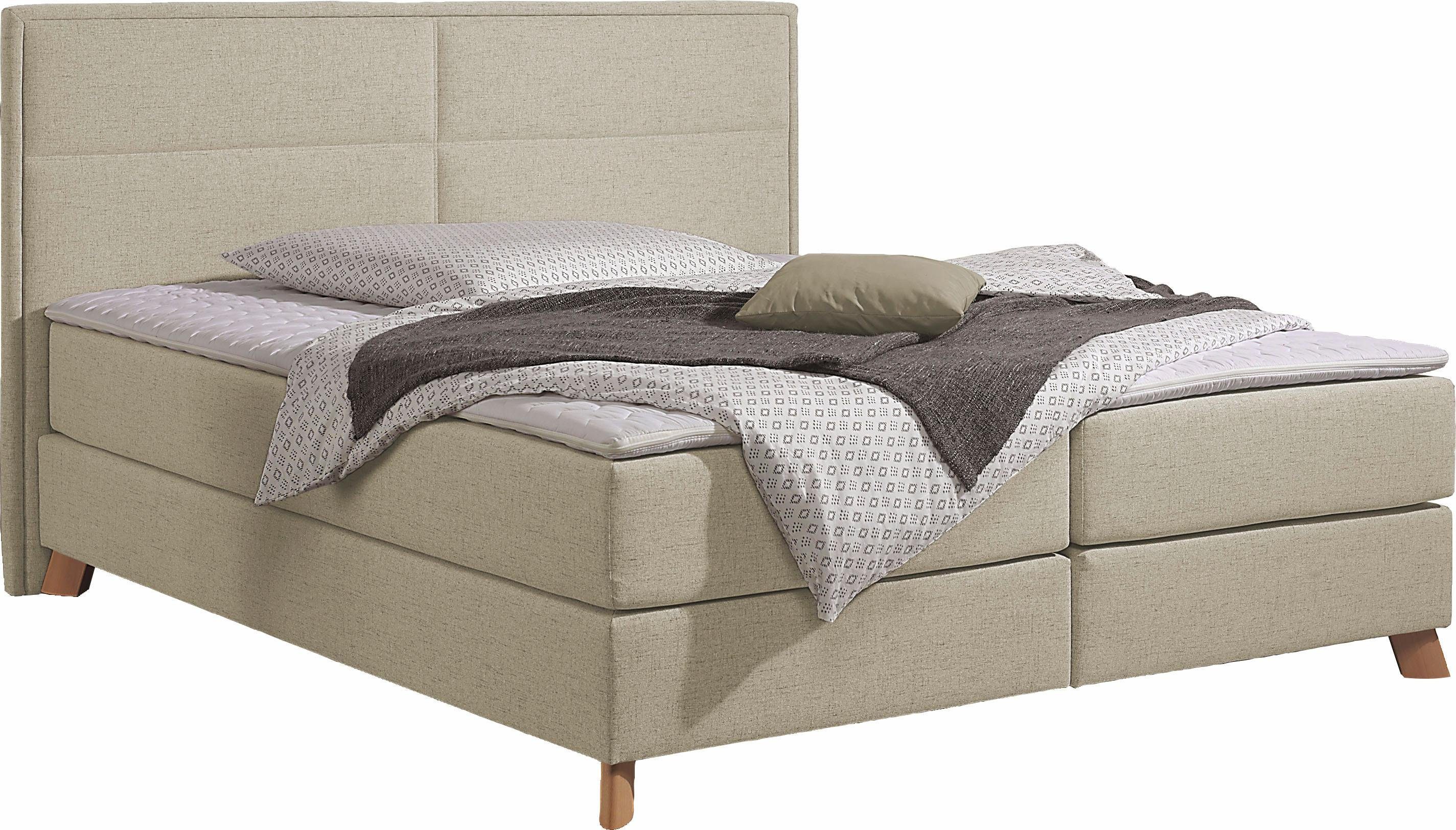 Home affaire Boxspringbett Caria, in 5 Breiten, 3 Matratzen-Ausführungen, 2 Härtegraden, Topper
