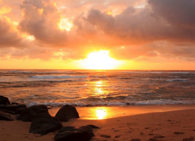 Papermoon Fototapete »Sunrise Lihue Beach«, glatt-Otto