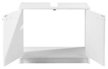Waschbeckenunterschrank SMASH, B 63 cm, H 55 cm weiß matt, 2 Türen, mit Siphonausschnitt