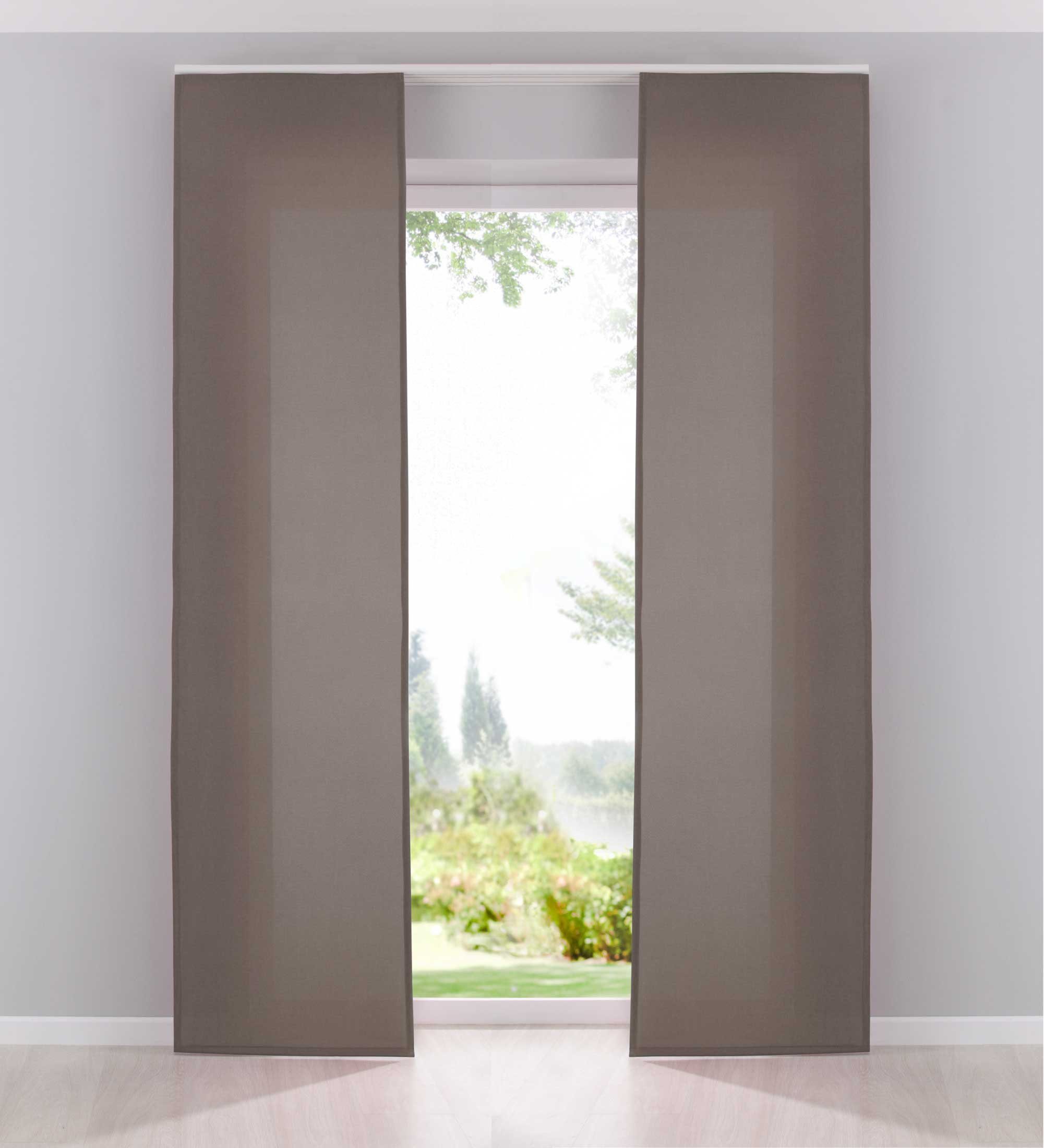 Gardinenbox Schiebegardine (2 St), Paneelwagen, blickdicht, Leinen Optik, C günstig online kaufen