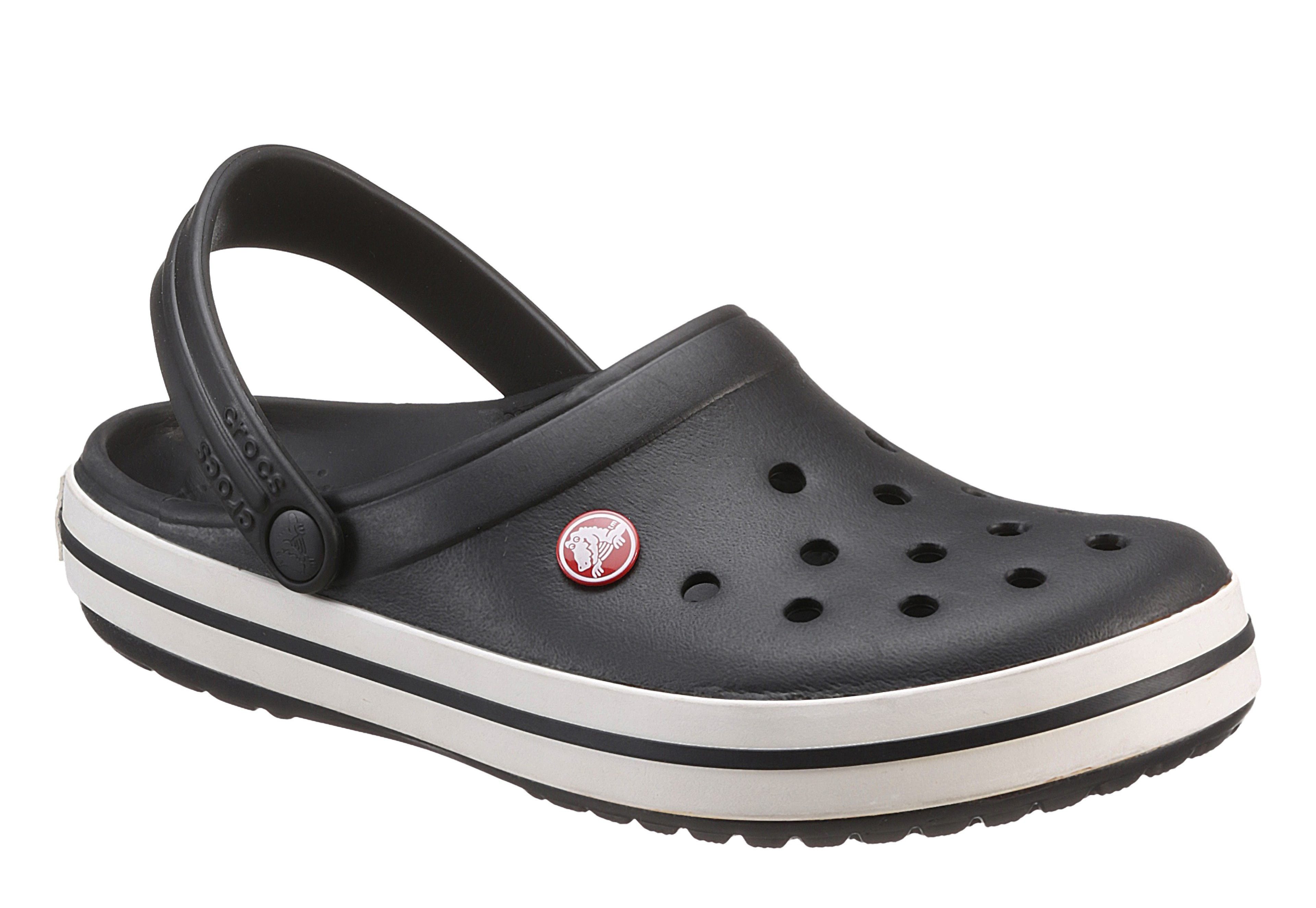 Crocs Crocband Clog mit farbiger Laufsohle schwarz-weiß
