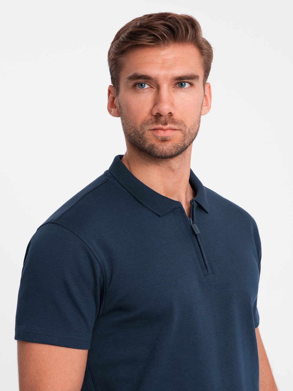 OMBRE Poloshirt Herren-Poloshirt mit Reißverschlusskragen günstig online kaufen