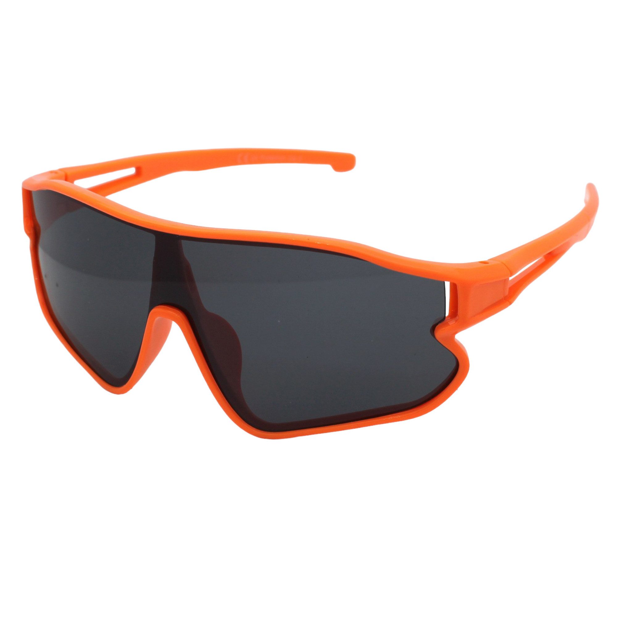 Vaccari-design Sonnenbrille Kinder Sportbrille UV400 Schwarz Getönt 7 bis 13 Jahre (Markenbrille in Rot oder Orange) Radbrille für Jungen und Mädchen mit Brillenbeutel