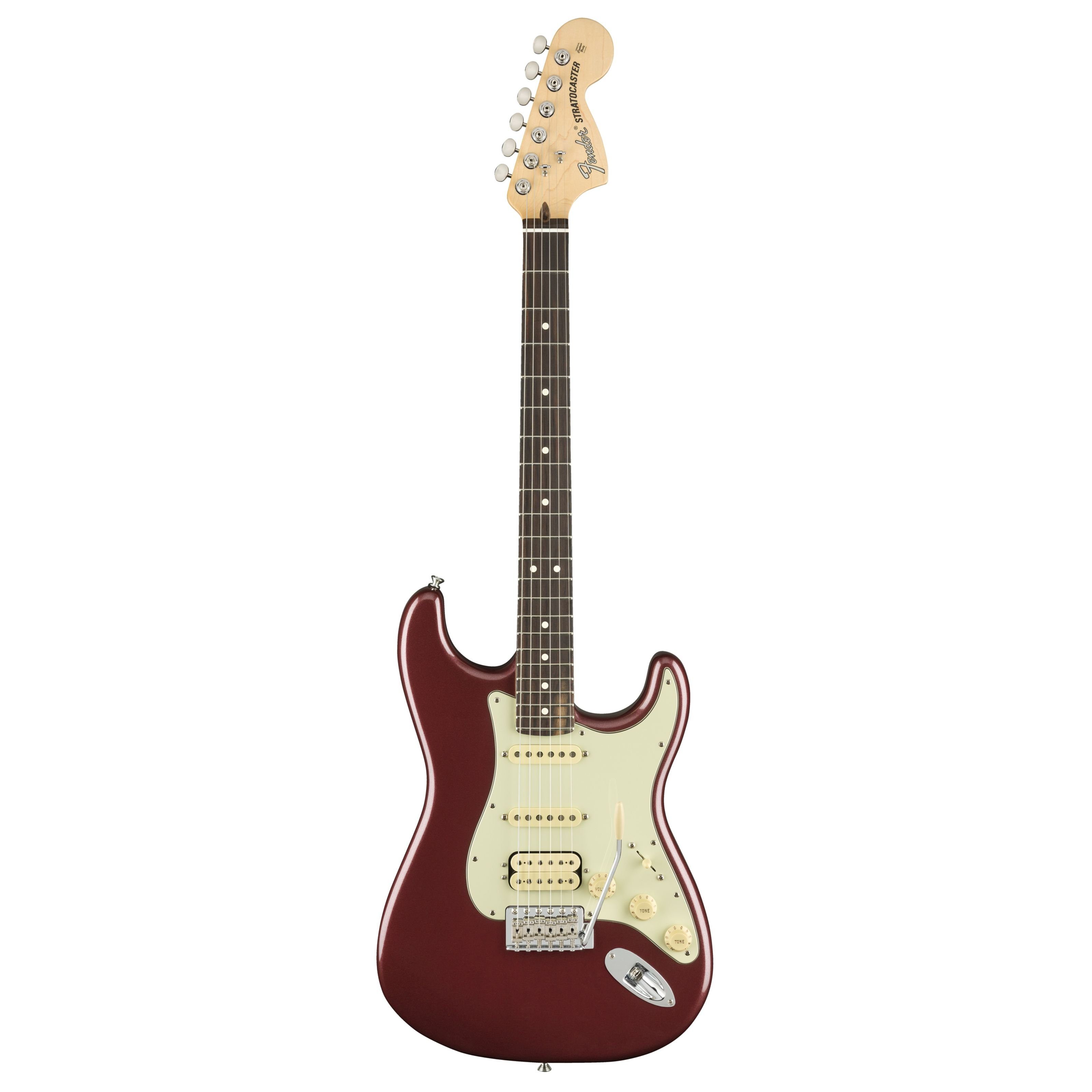 Fender E-Gitarre, American Performer Stratocaster HSS RW Aubergine - E-Gitarre