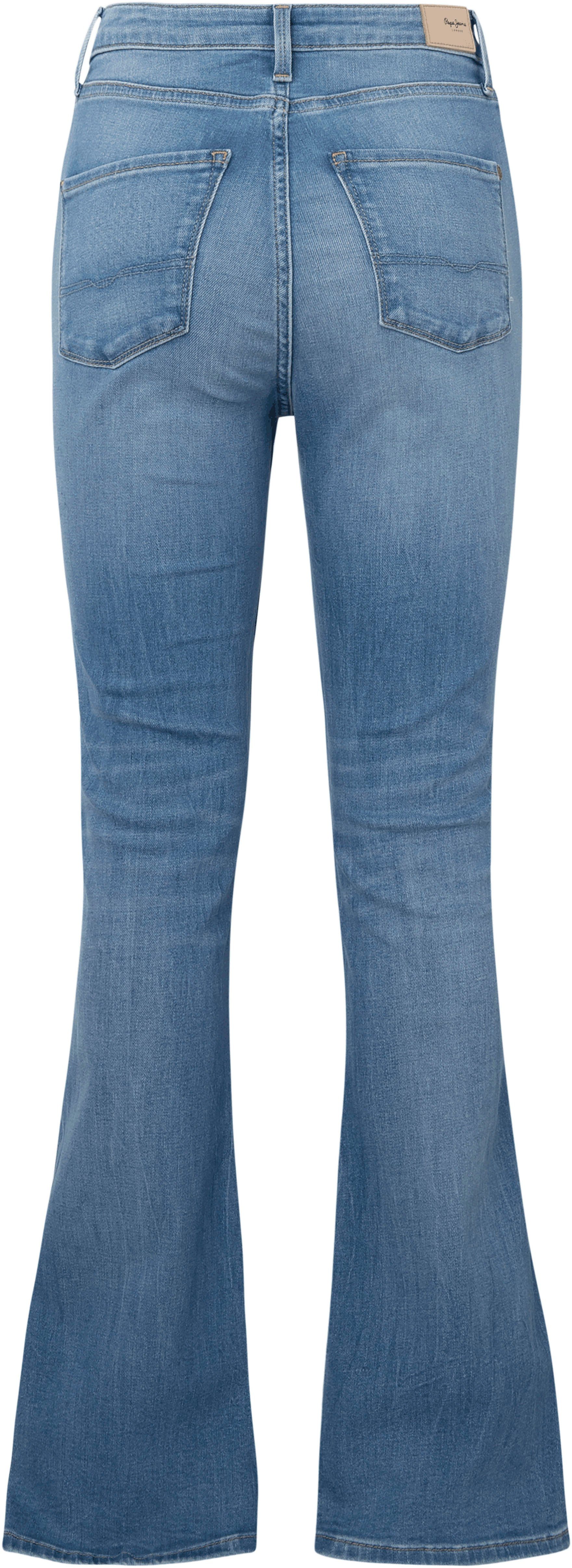 Damen Jeans Pepe Jeans Bootcut-Jeans DION FLARE mit hohem Bund, Stretch-Anteil und in 7/8-Länge