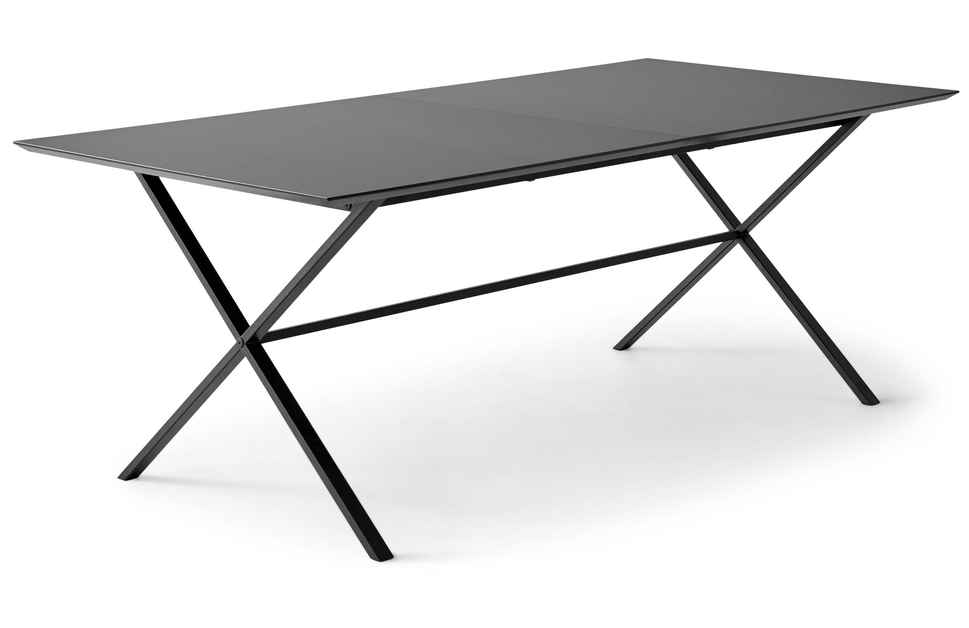 Hammel Furniture Esstisch Meza by Hammel, rechteckige Tischplatte MDF, gekreuztes Metallgestell Schwarz