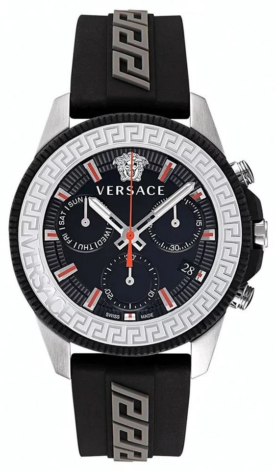 Versace Schweizer Uhr GRECA ACTION, Versace Herren Armbanduhr 45 mm Armband  Silikon GRECA ACTION