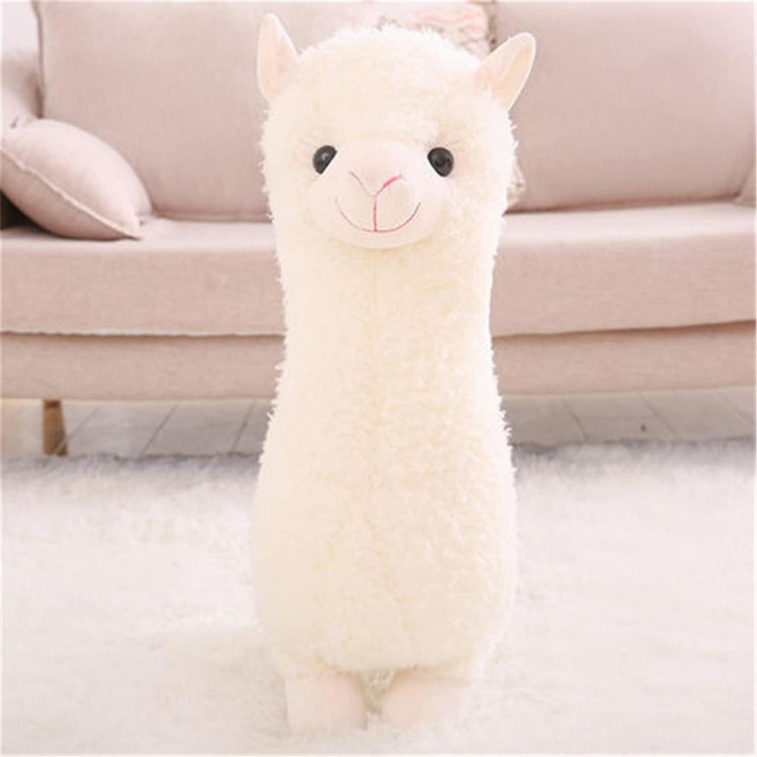 Kuscheltier Plüschtier Alpaka Stofftier Plüsch Spielzeug Weiß 38 cm