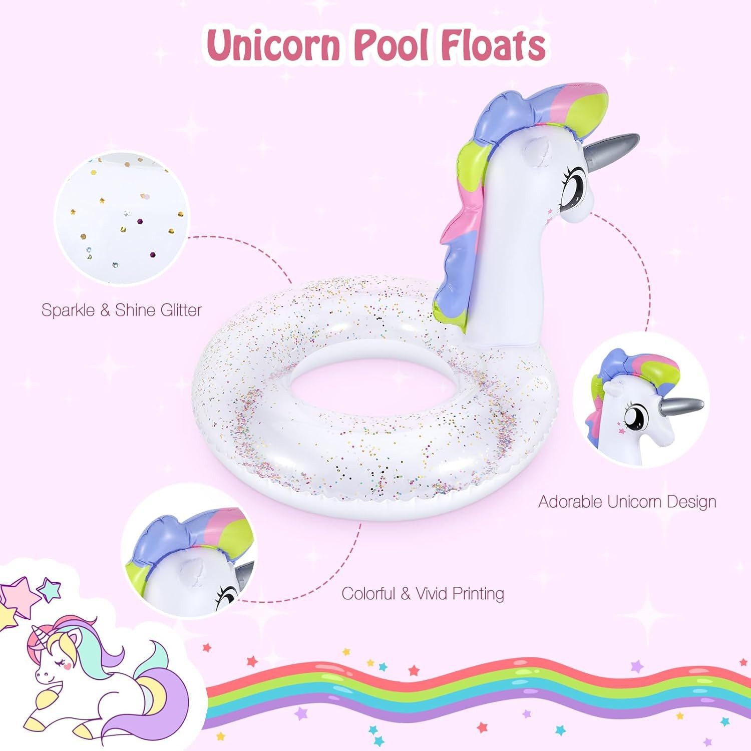 FELIXLEO Aufblasbares Bällebad Aufblasbarer Schwimmring Cartoon PVC Kinder Pool Strand Sommer Spaß.