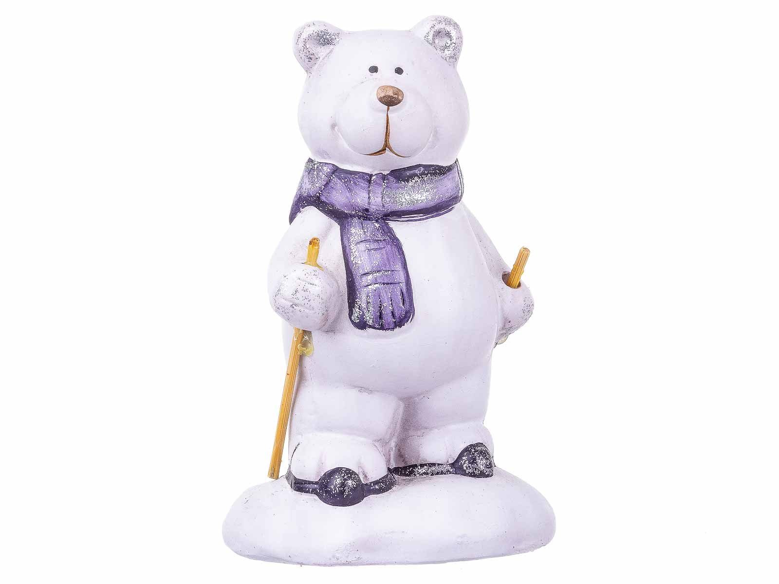CEPEWA Dekofigur Lustiger Eisbär auf Ski Deko-Figur ca.16 cm (1 St)