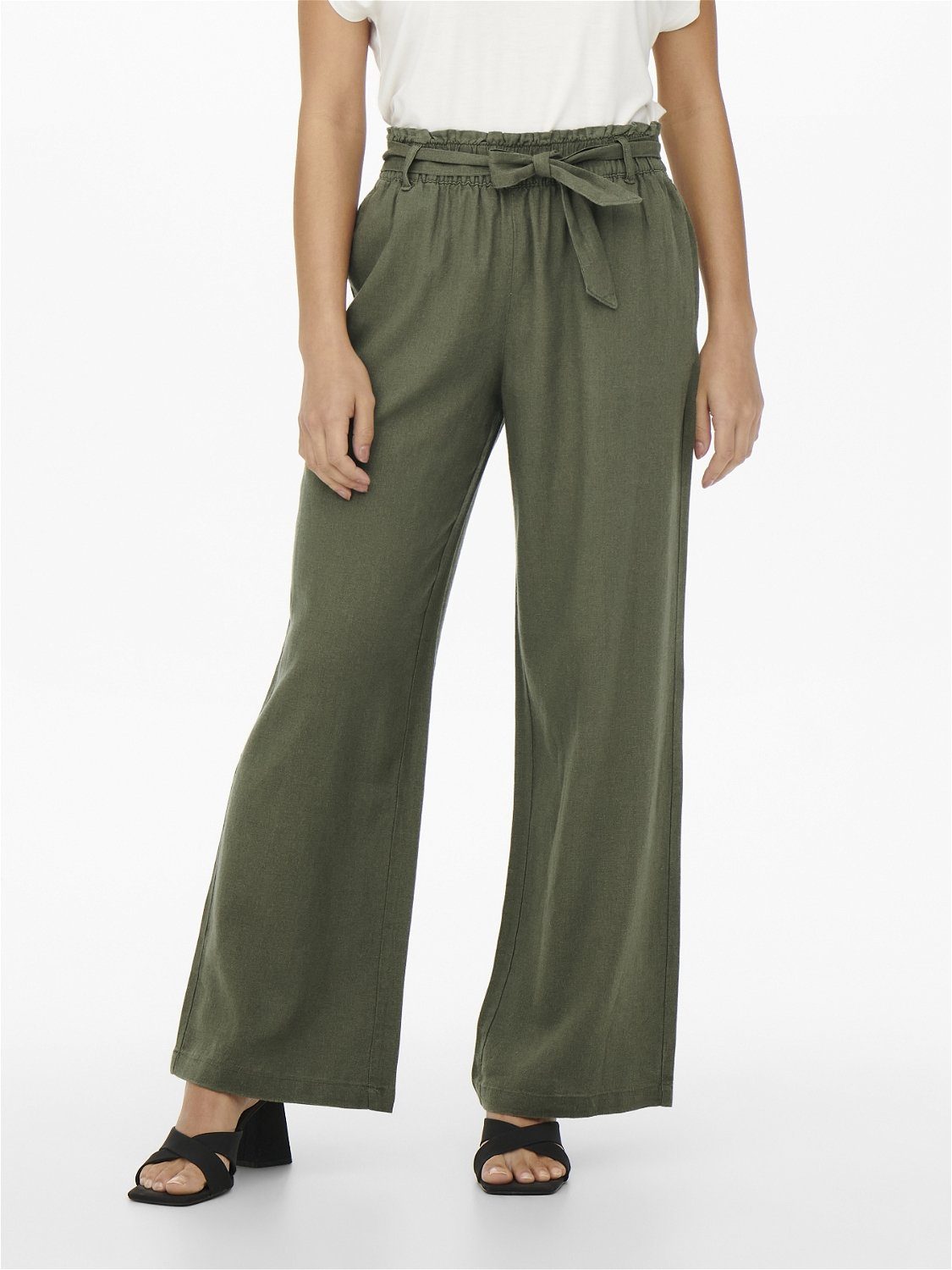 JDY Culotte JDYSAY MW LINEN BELT PANT WVN NOOS