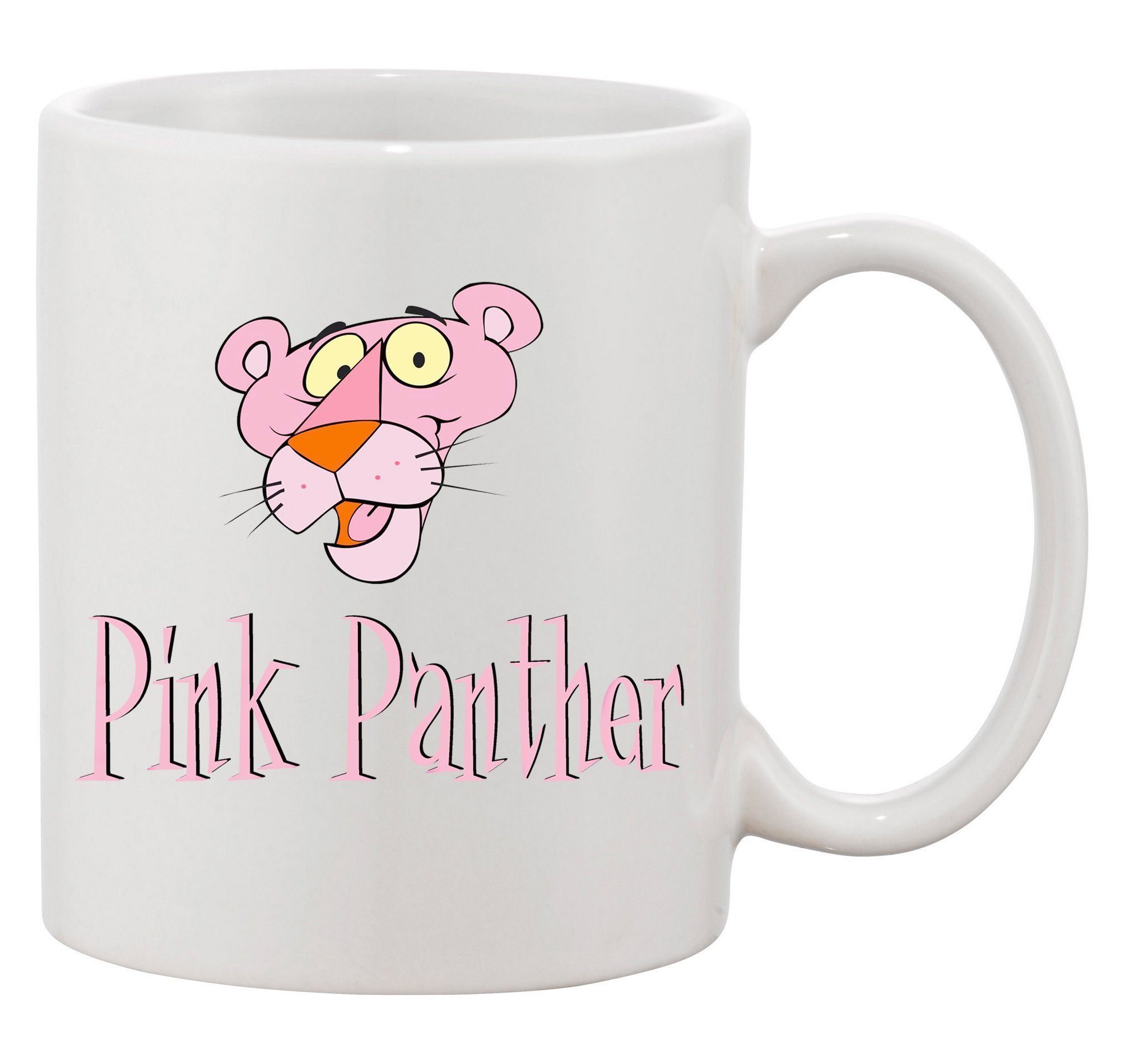 Blondie Weiß Pink Panther XXL (600ml) Rosarote & Brownie Keramik Cartoon, Comic Tasse Inspector