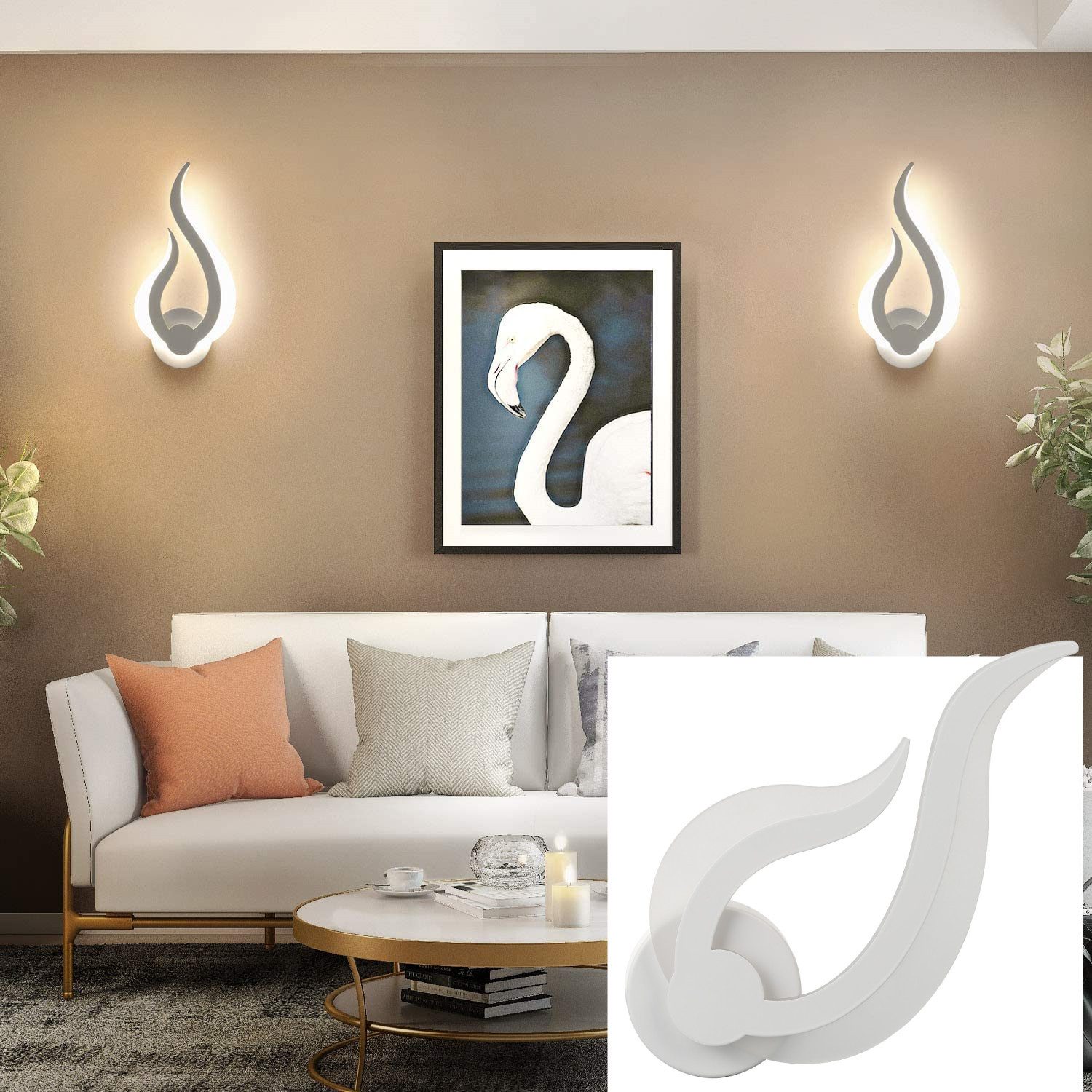 LETGOSPT Wandleuchte LED Wandleuchte 9W, Flammen günstig online kaufen