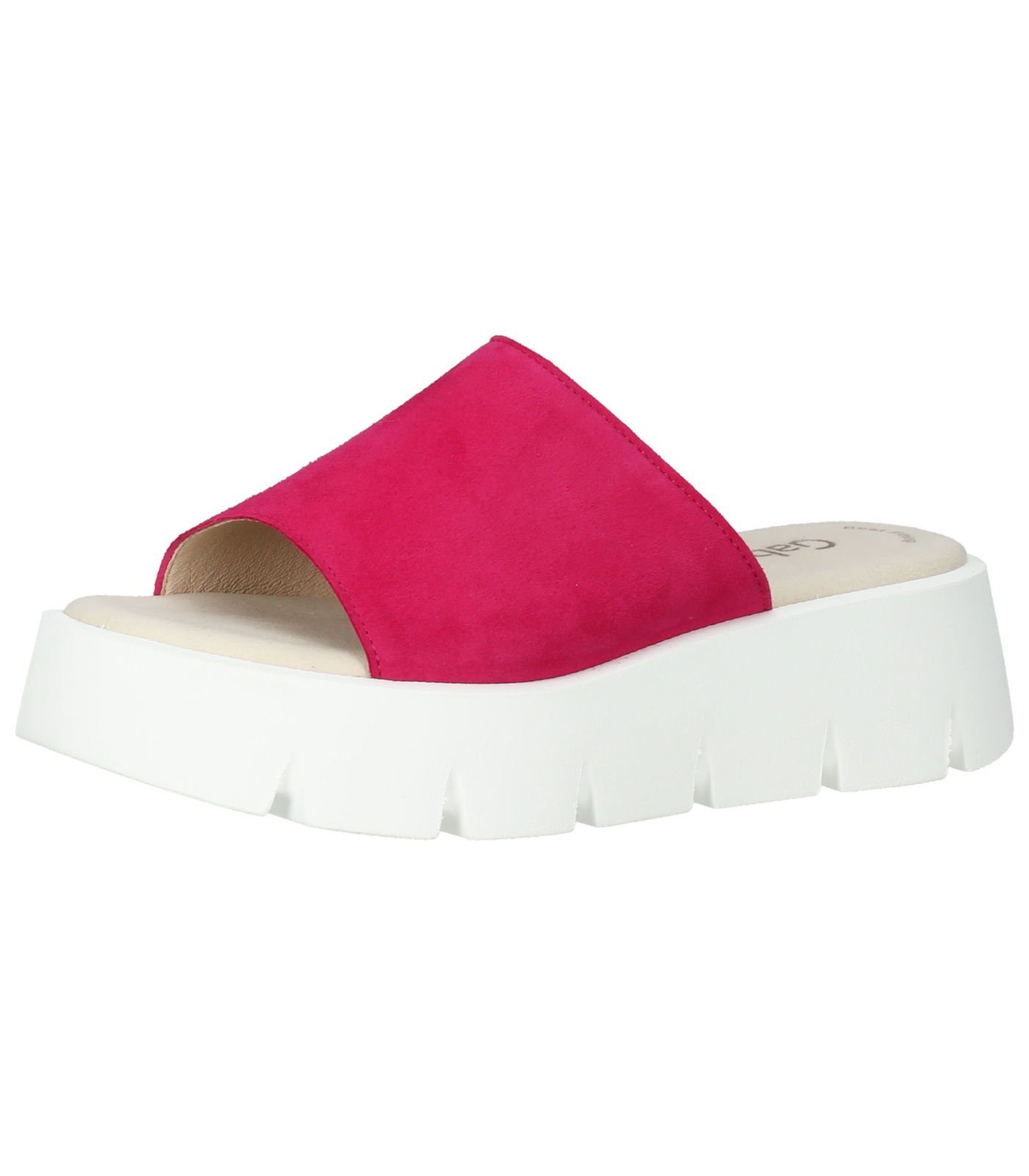 Pantolette Pantoletten Pink Weiß Gabor Veloursleder