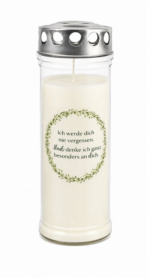 Kopschitz Kerzen Grabkerze 7-Tage-Brenner Grabkerze – Transparent Ich werde dich nie vergessen