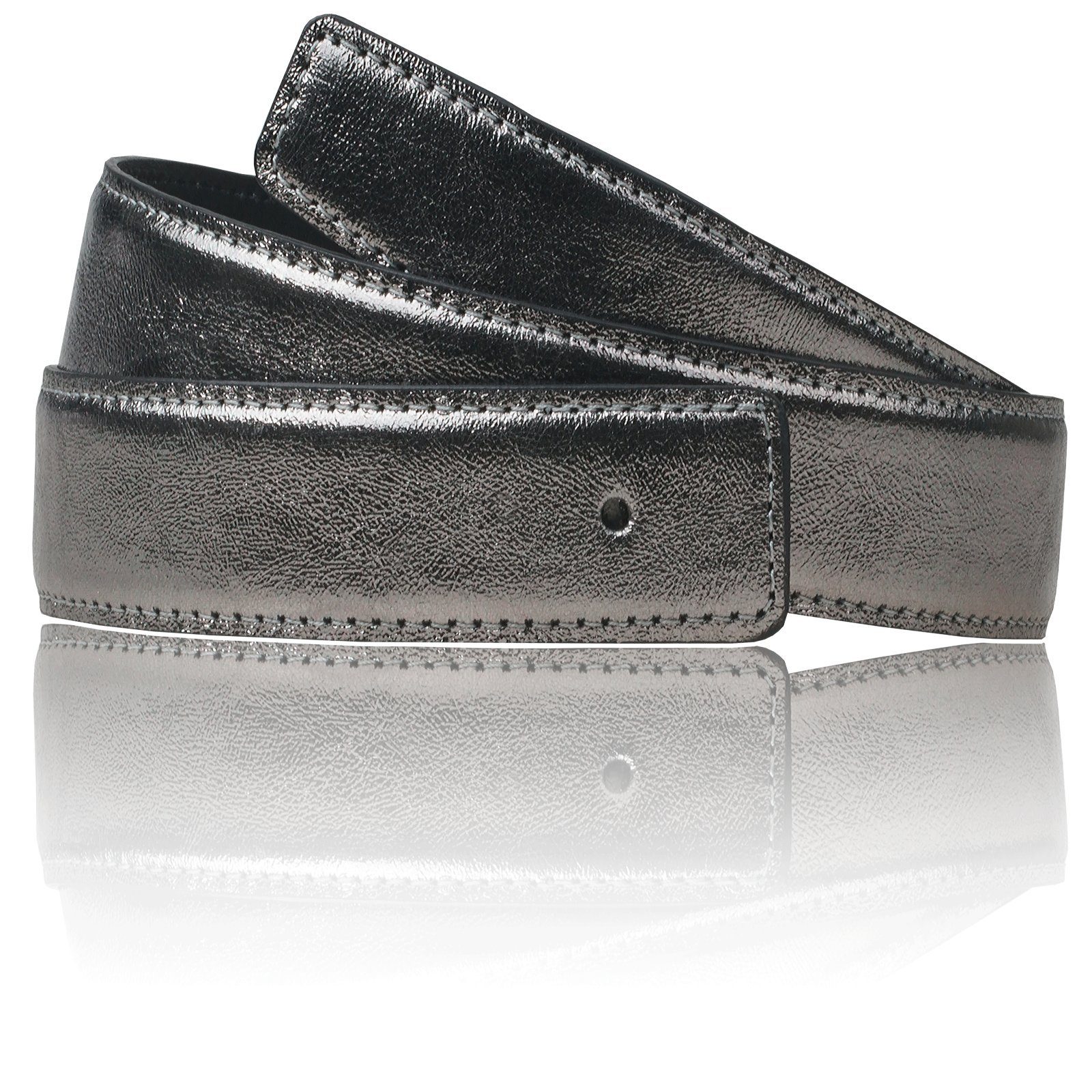 Ledergürtel Wendegürtel Metallic 40mm ohne H Schnalle & H Gürtelschnalle