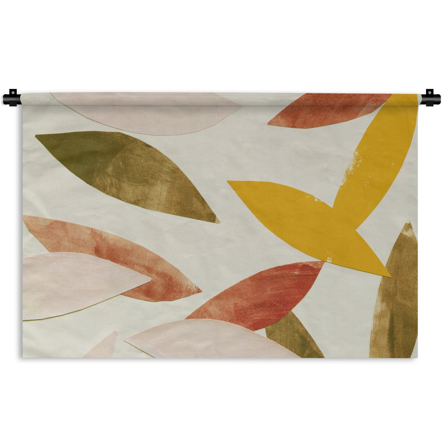 MuchoWow Wanddekoobjekt Blätter - Farben Kinderzimmer - Kleid, Schlafzimmer, für Wanddeko Wandbehang, - Pastell, Pflanzen Wohnzimmer